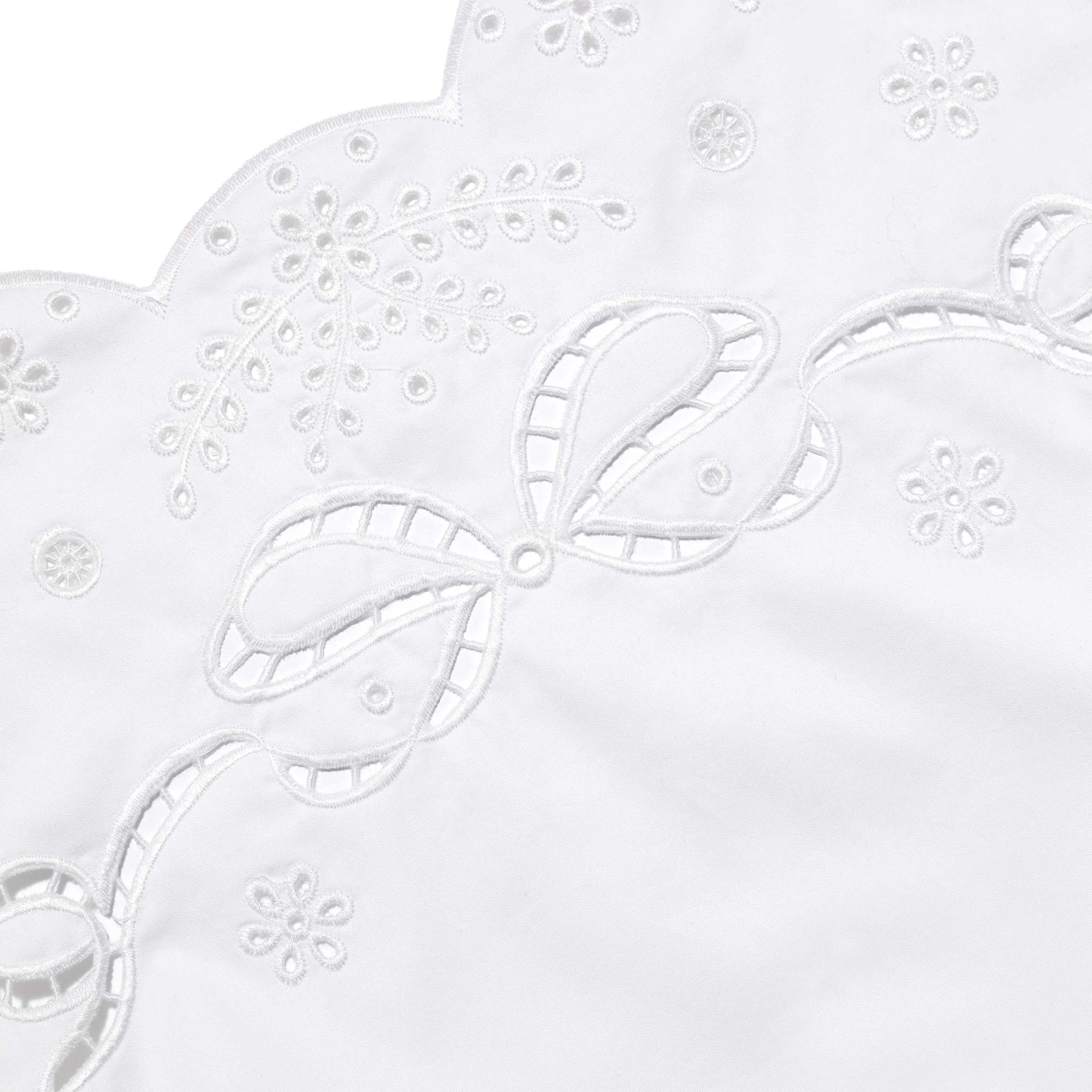 White Cotton Embroidered Mini Dress - Image 5