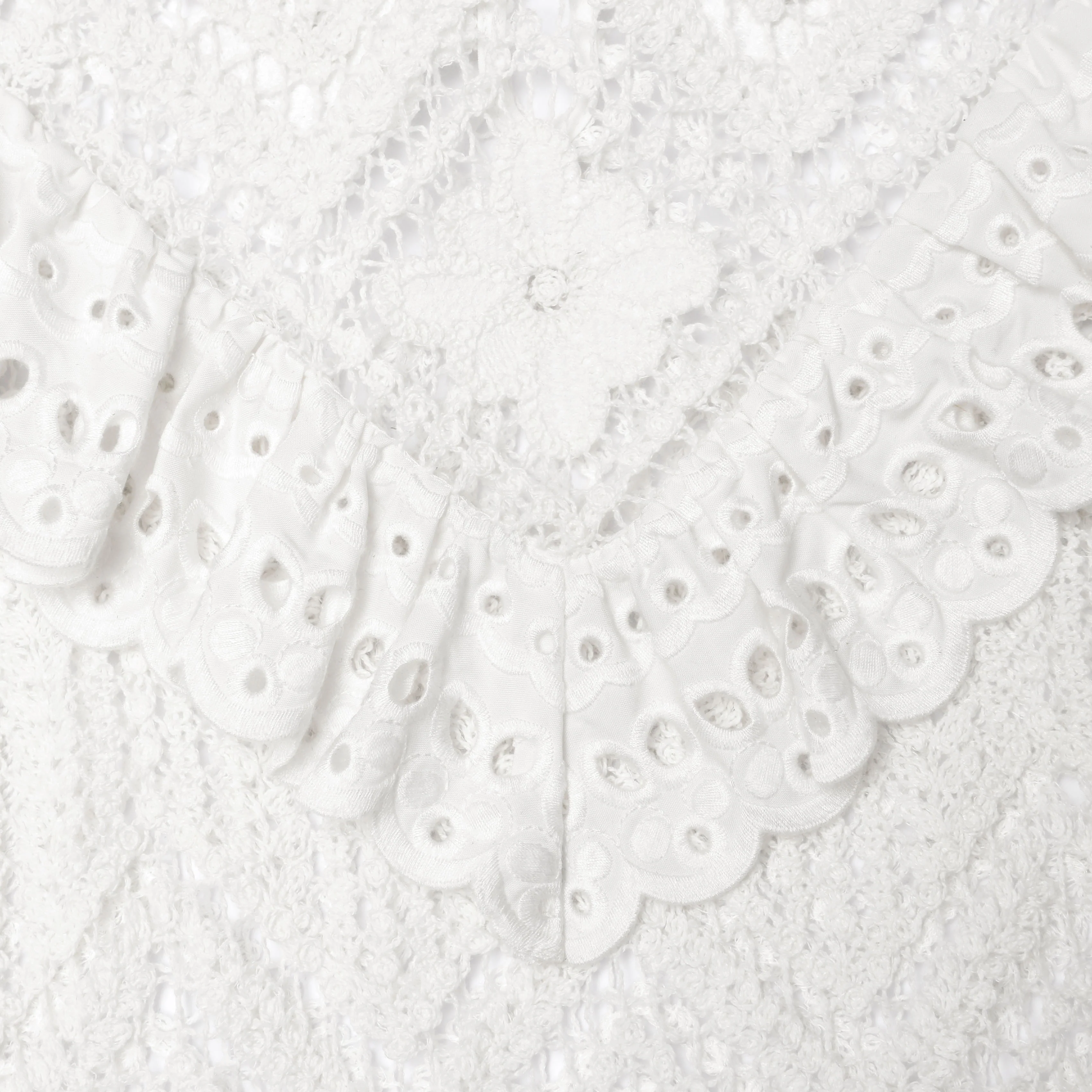 White Crochet Broderie Lace Top - Image 5
