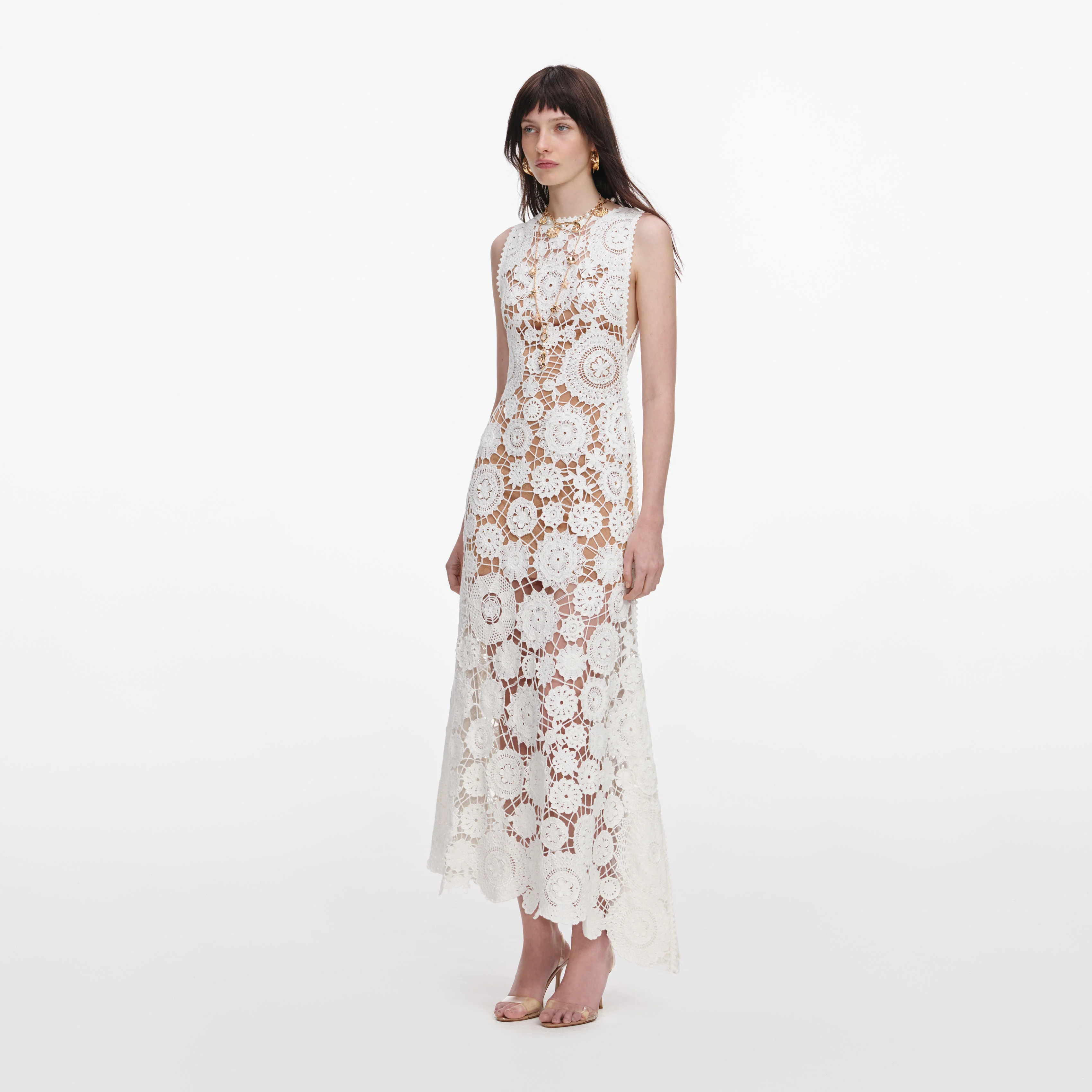 White Crochet Maxi Dress - Image 2
