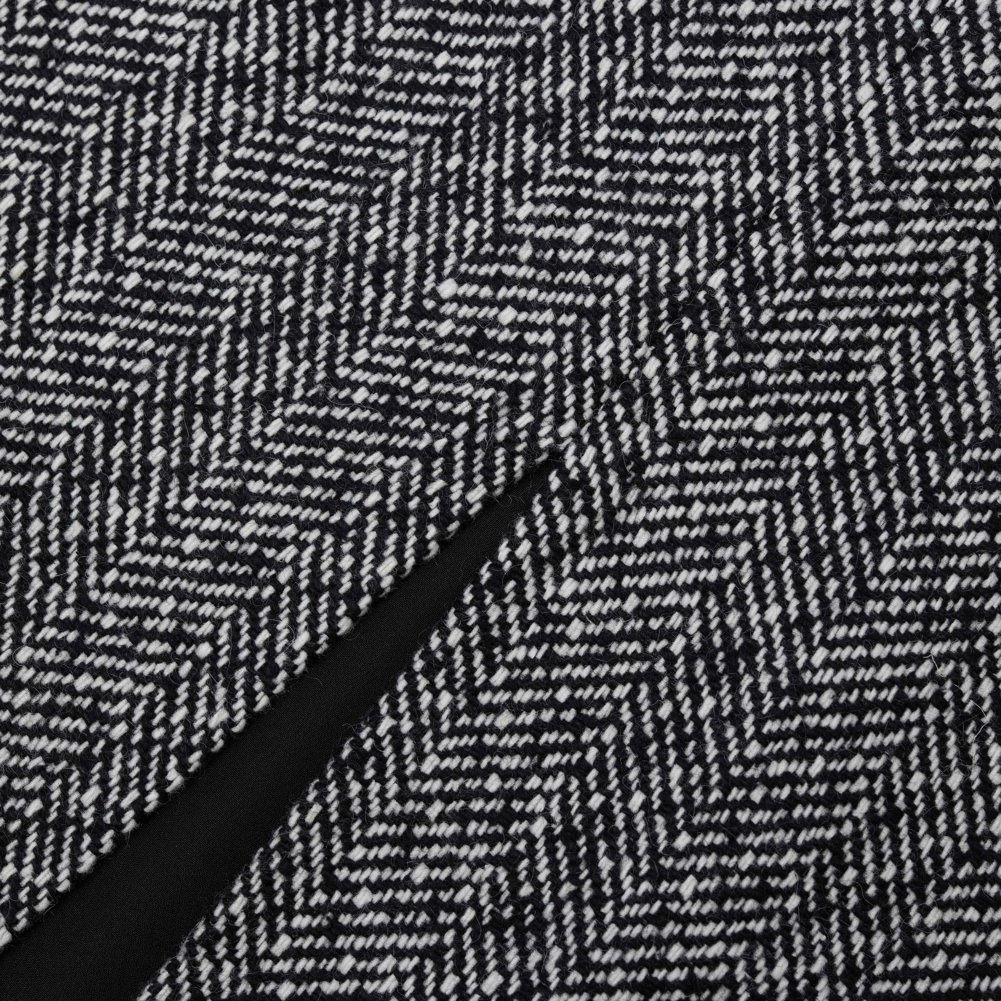 Black Herringbone Midi Skirt - Image 6