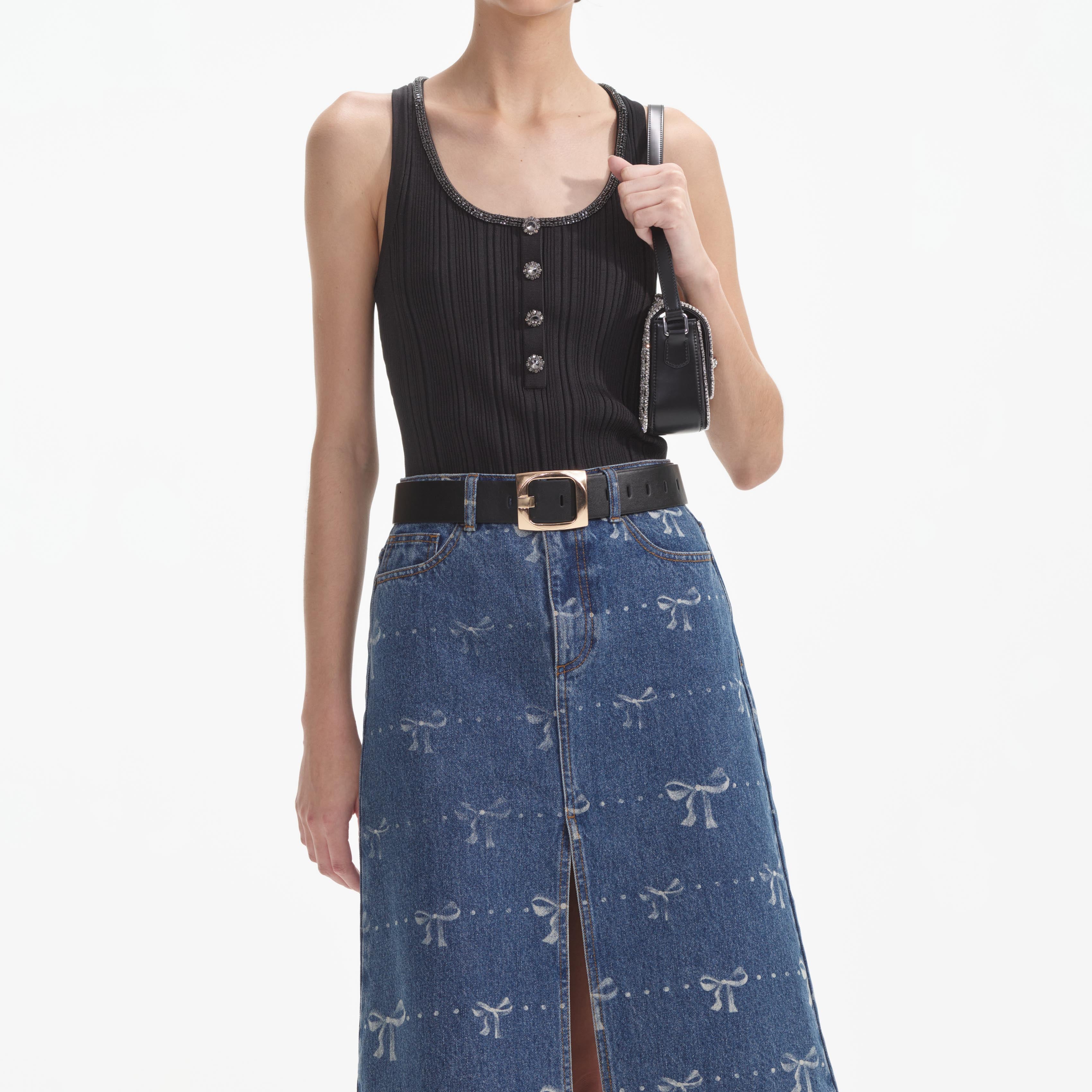 Black Ribbed Knit Top - Image 4