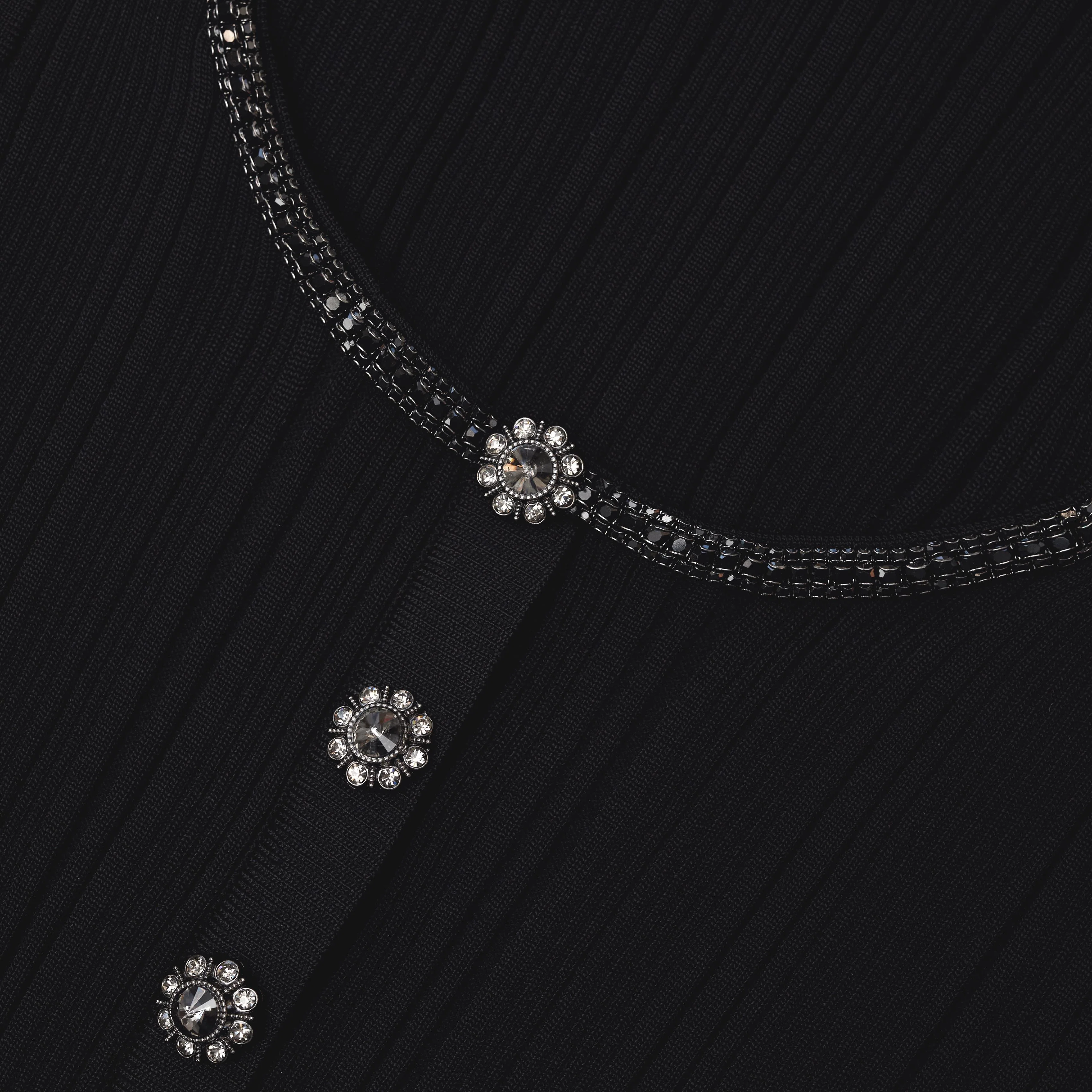 Black Ribbed Knit Top - Image 5