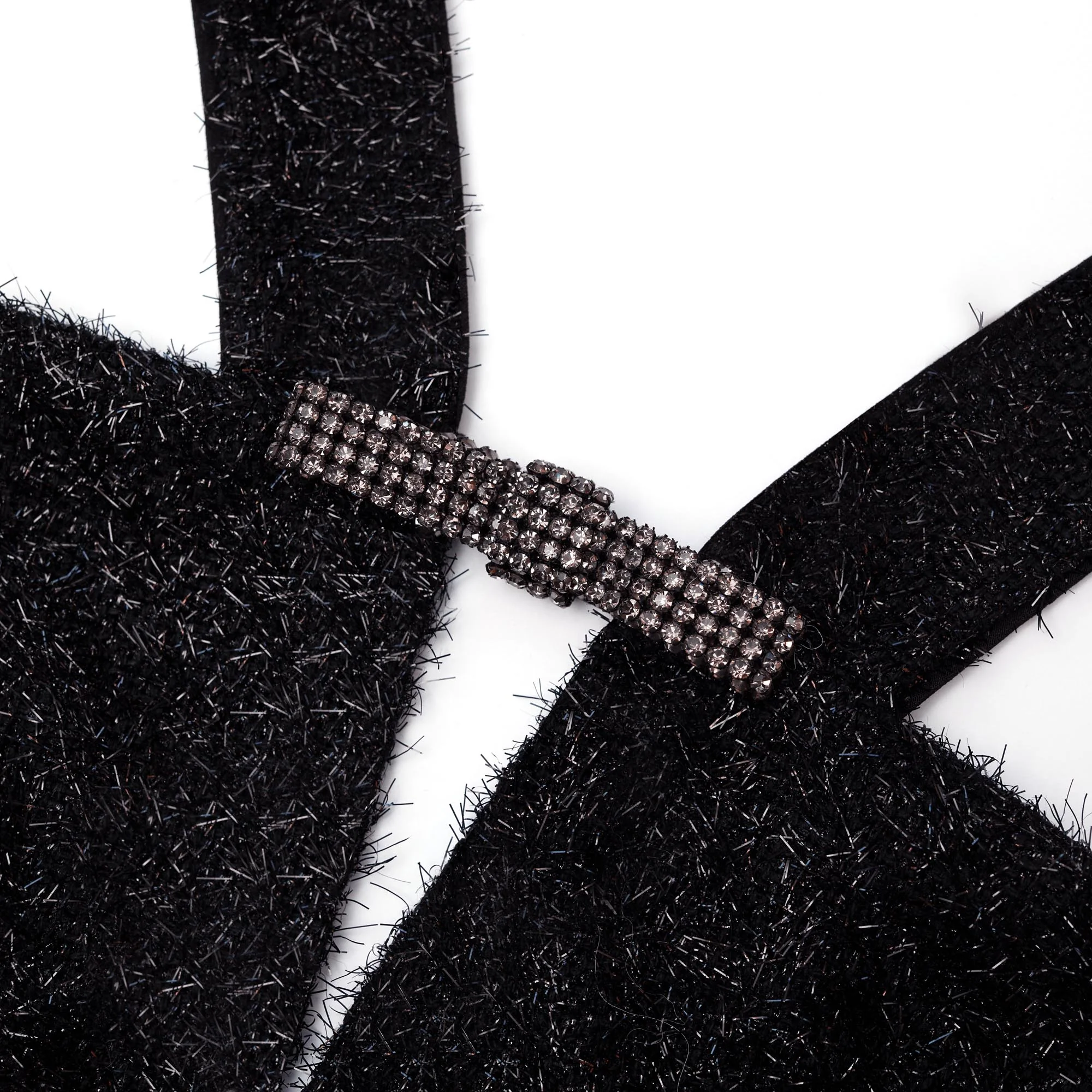 Black Tinsel Boucle Midi Dress - Image 5