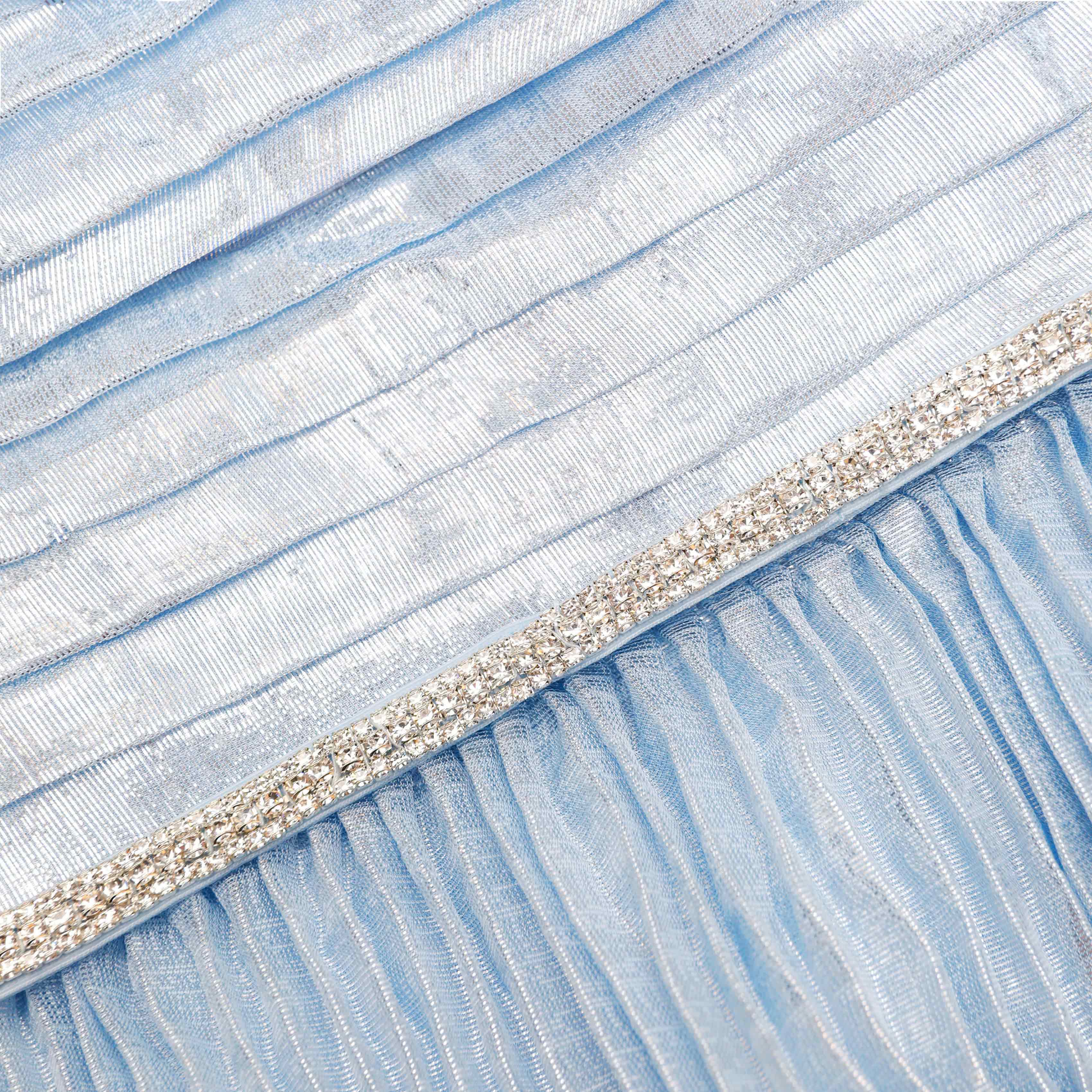 Blue Metallic Maxi Dress - Image 5