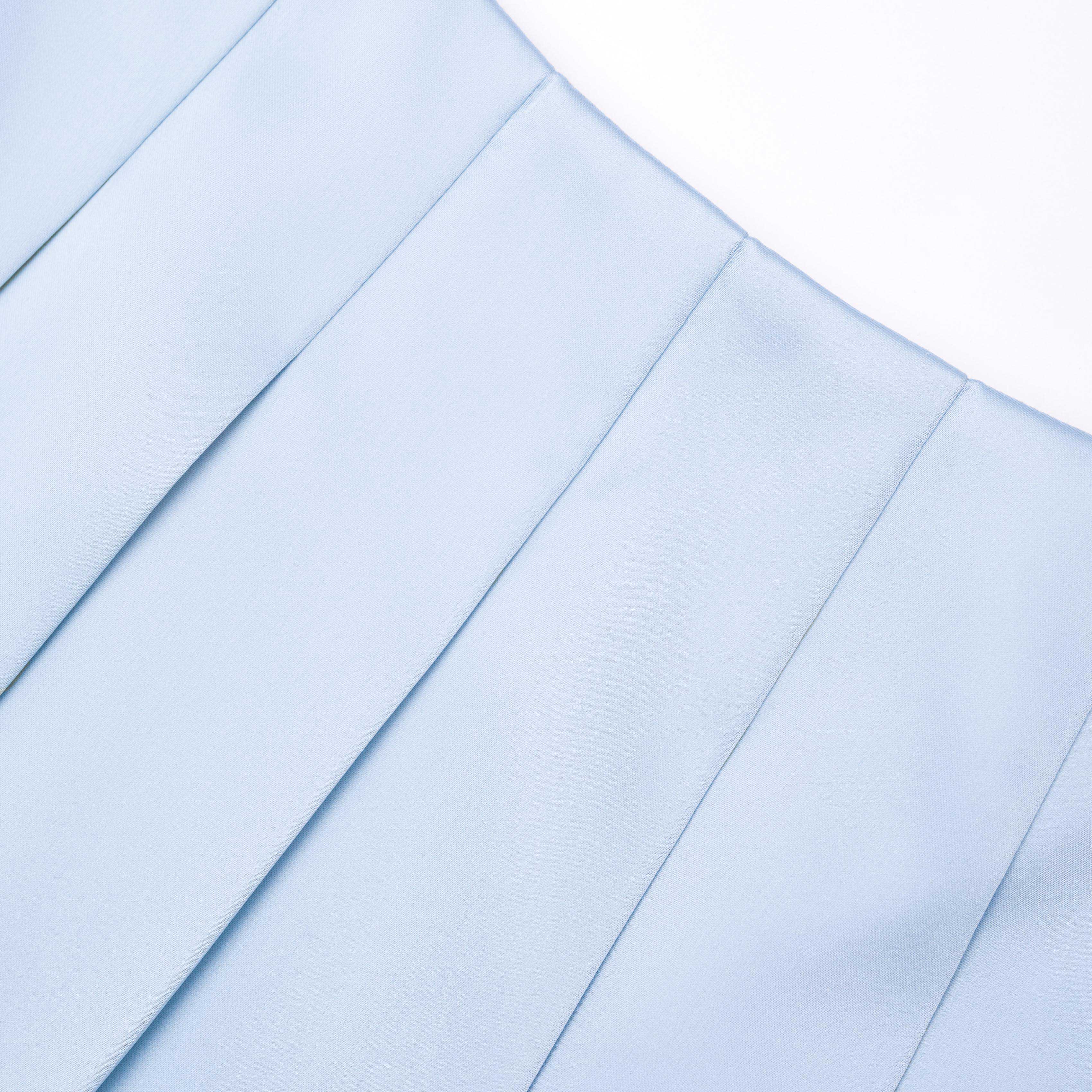 Blue Satin Midi Skirt - Image 5