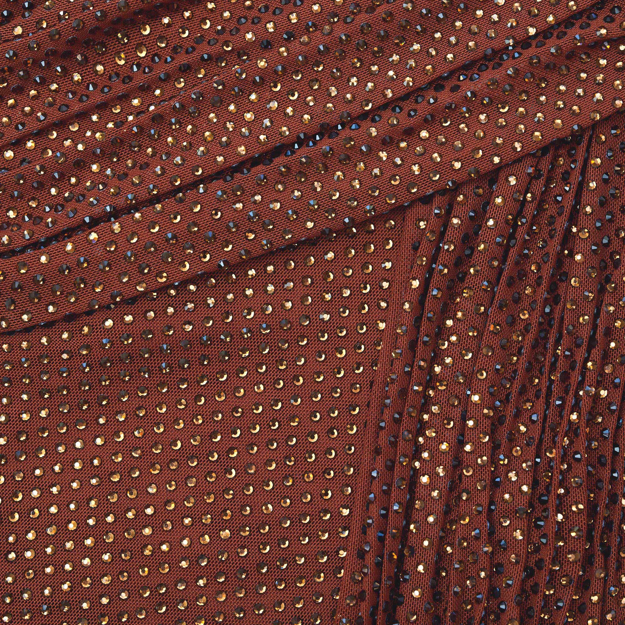 Brown Rhinestone Mesh Top - Image 5