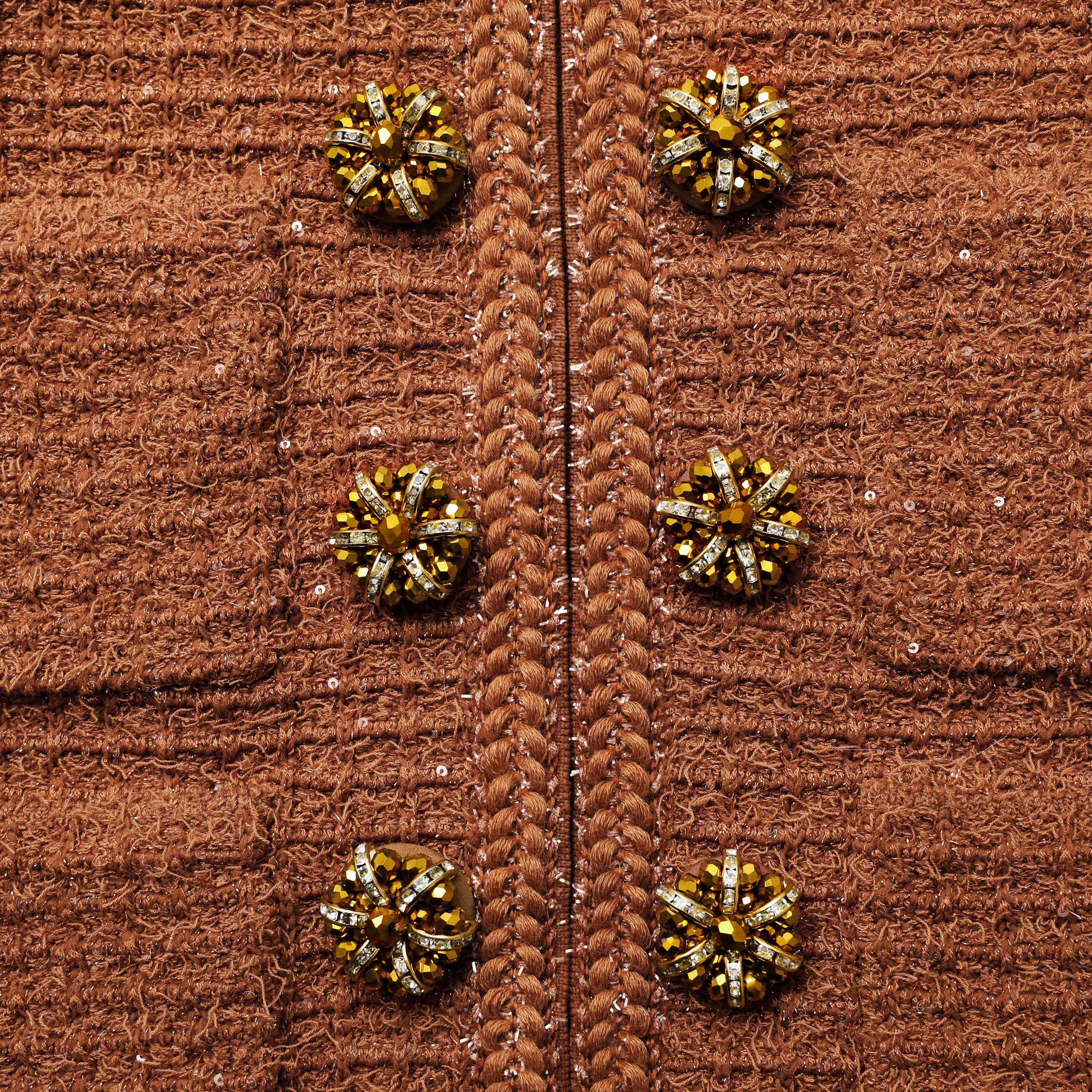 Brown Textured Knit Jacket - Image 5