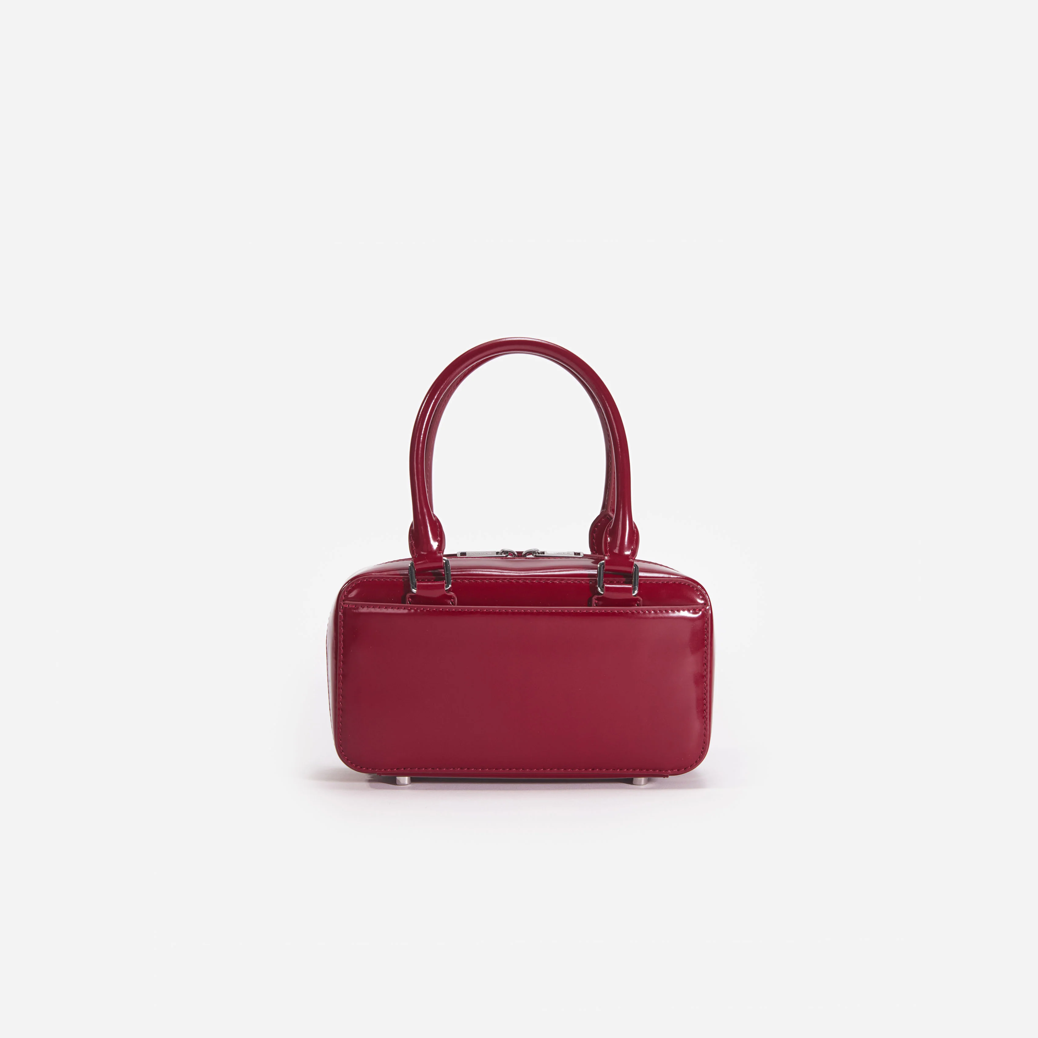 Burgundy Leather Mini Tote Bag - Image 3