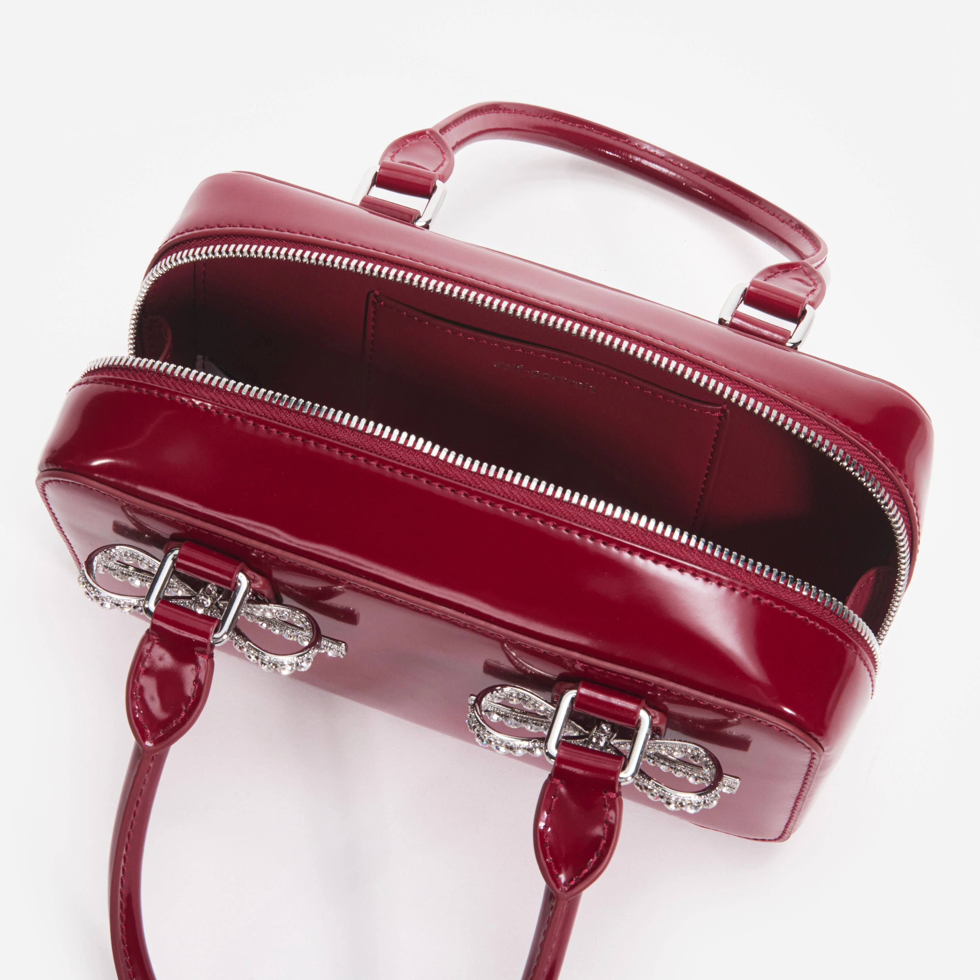 Burgundy Leather Mini Tote Bag - Image 4