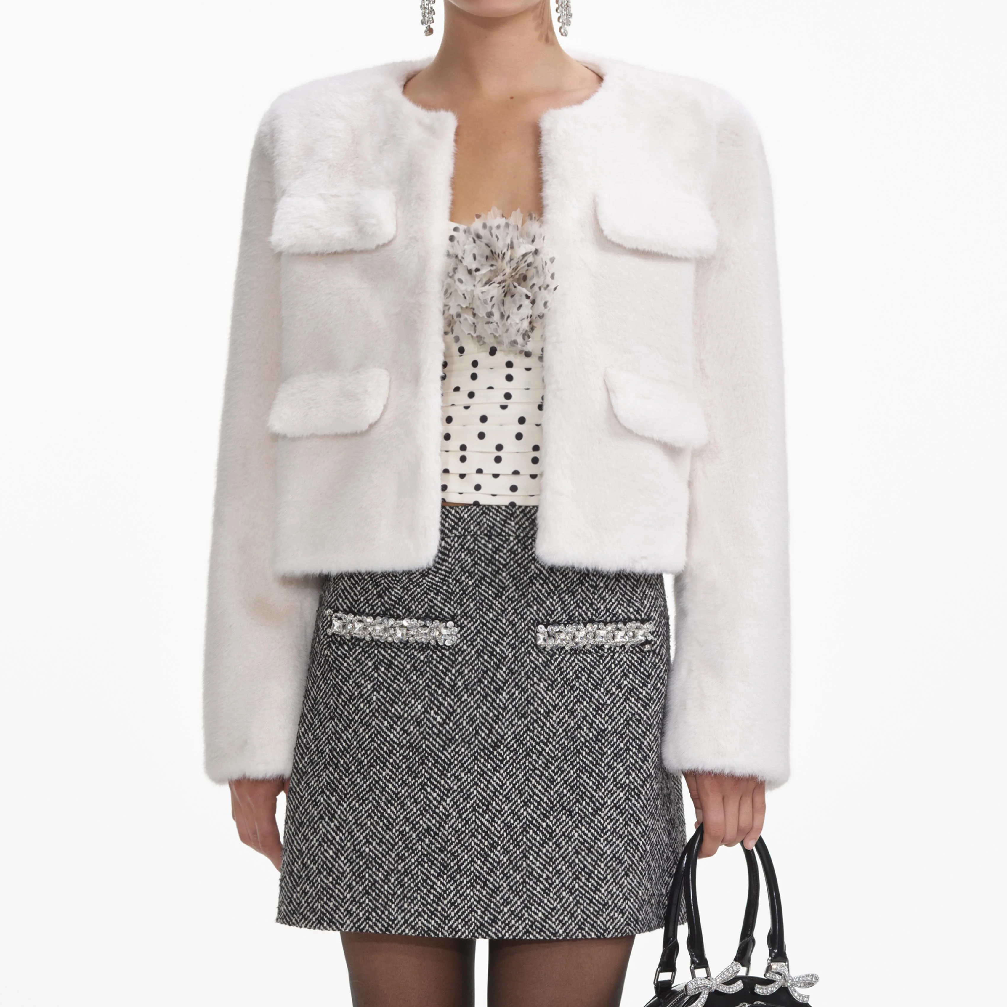 Cream Faux Fur Jacket - Image 4