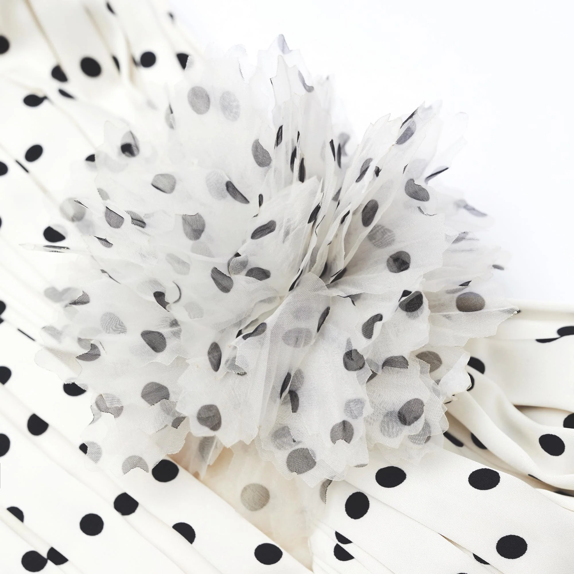 Cream Polka Dot Satin Top - Image 6