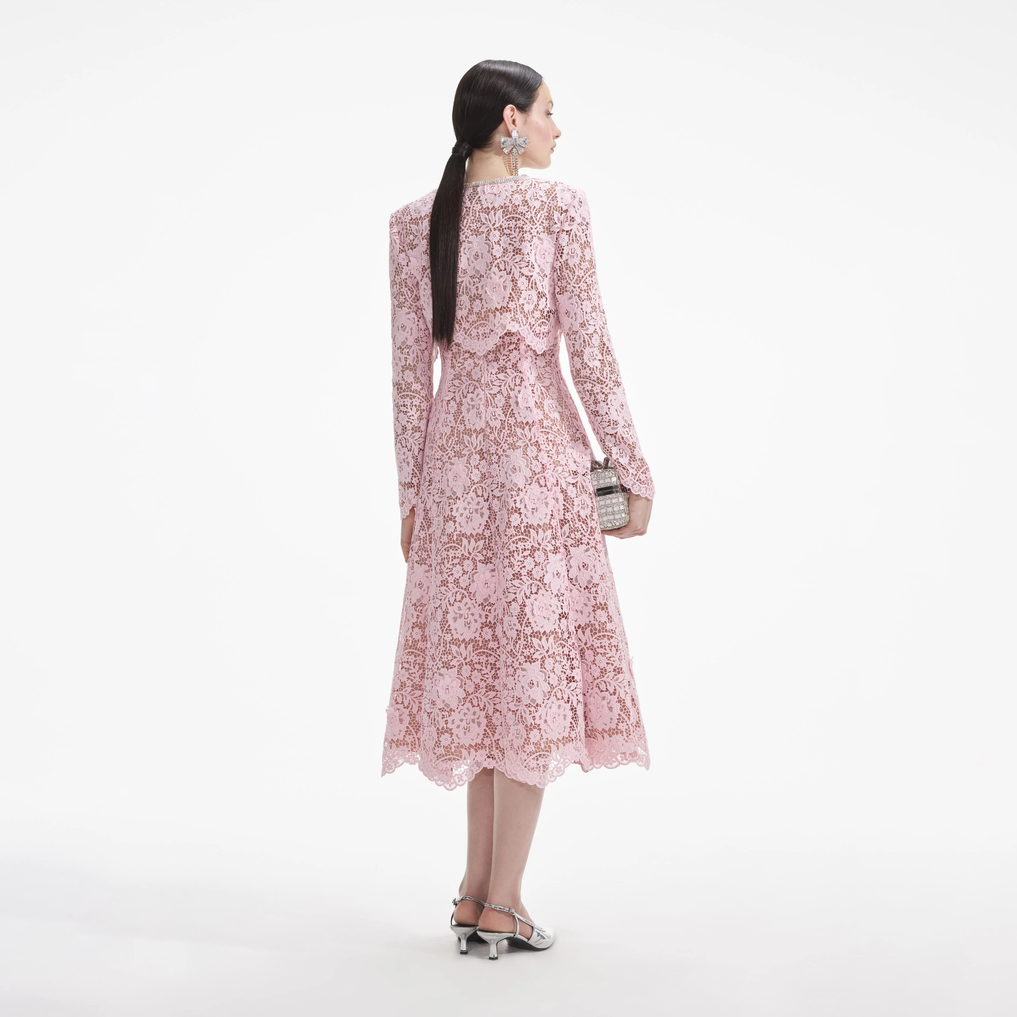 Pink Flower Lace Jacket - Image 3
