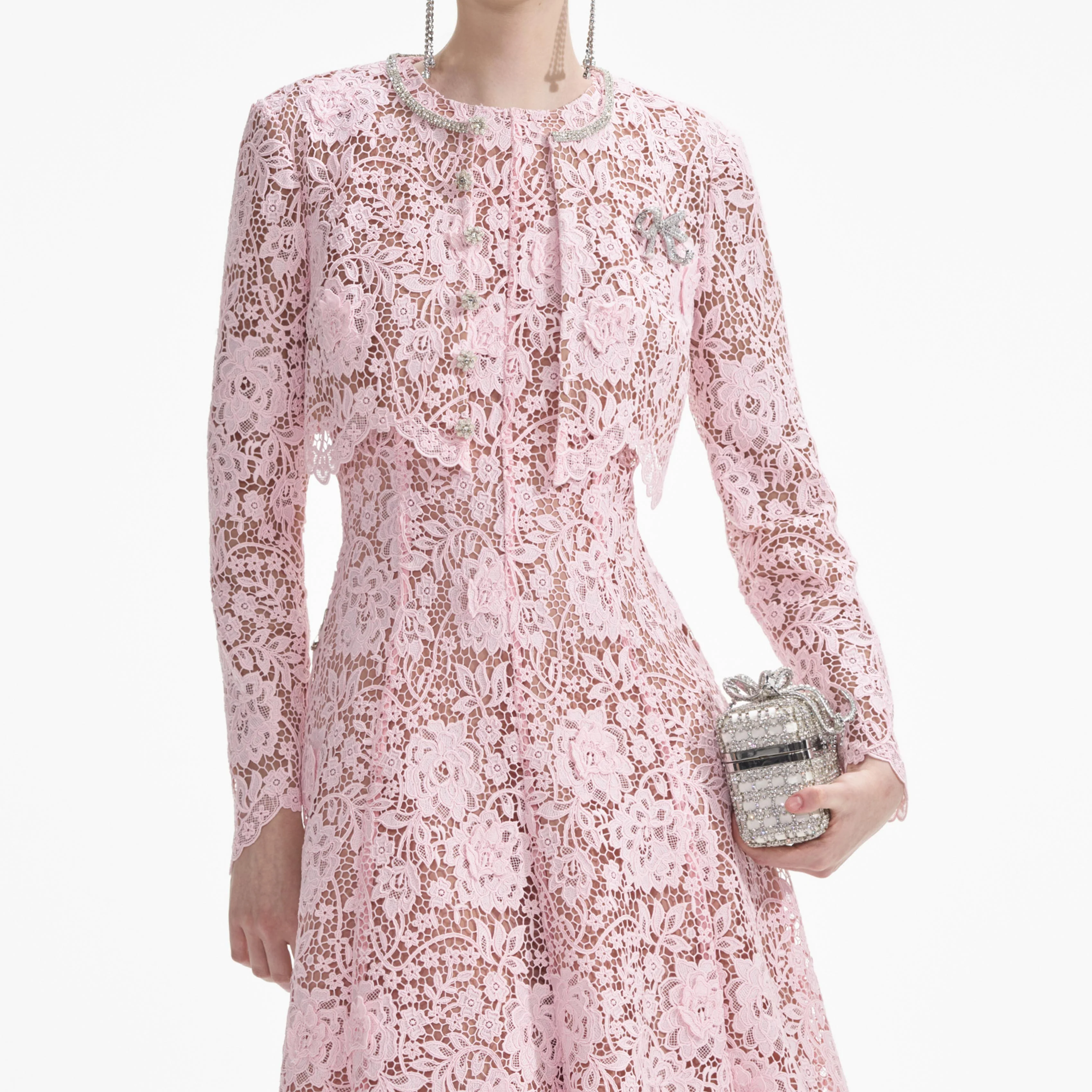 Pink Flower Lace Jacket - Image 4