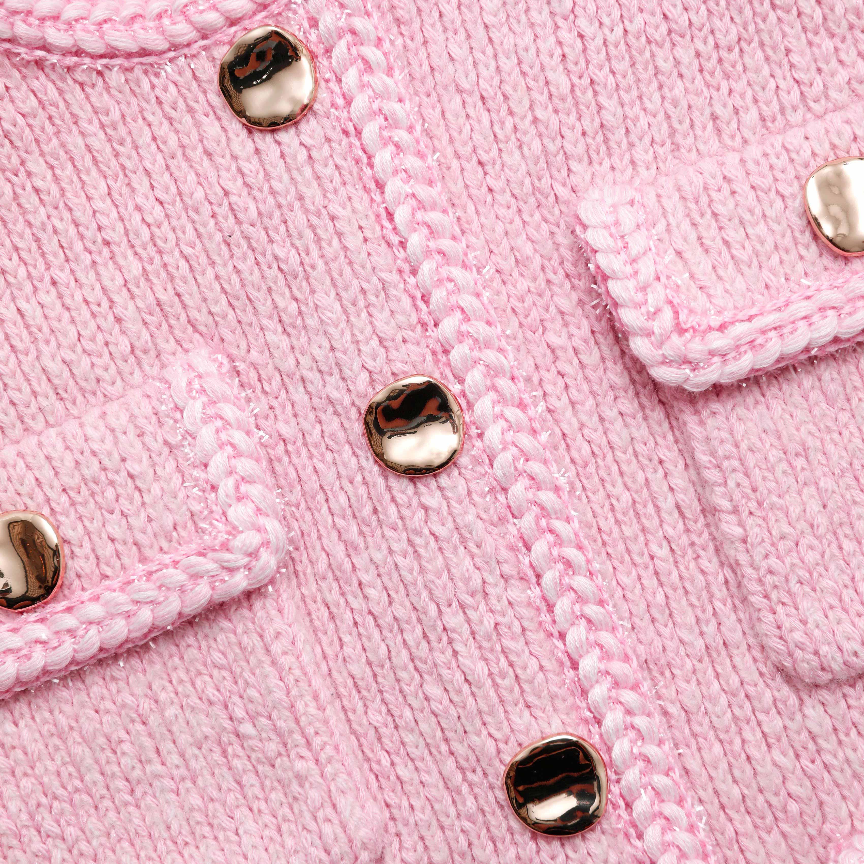 Pink Melange Merino Knit Skirt - Image 5
