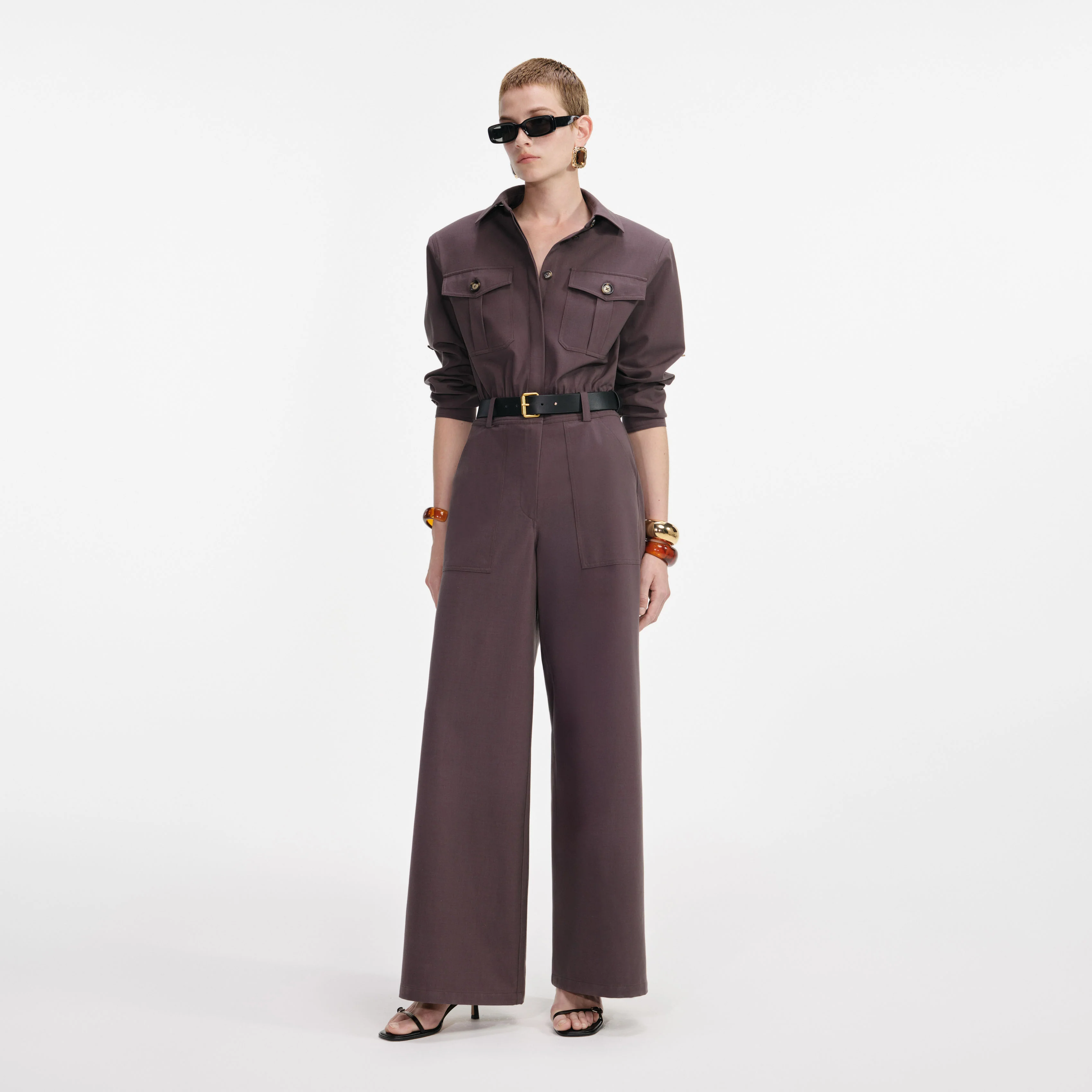Brown Twill Jumpsuit - Image 2