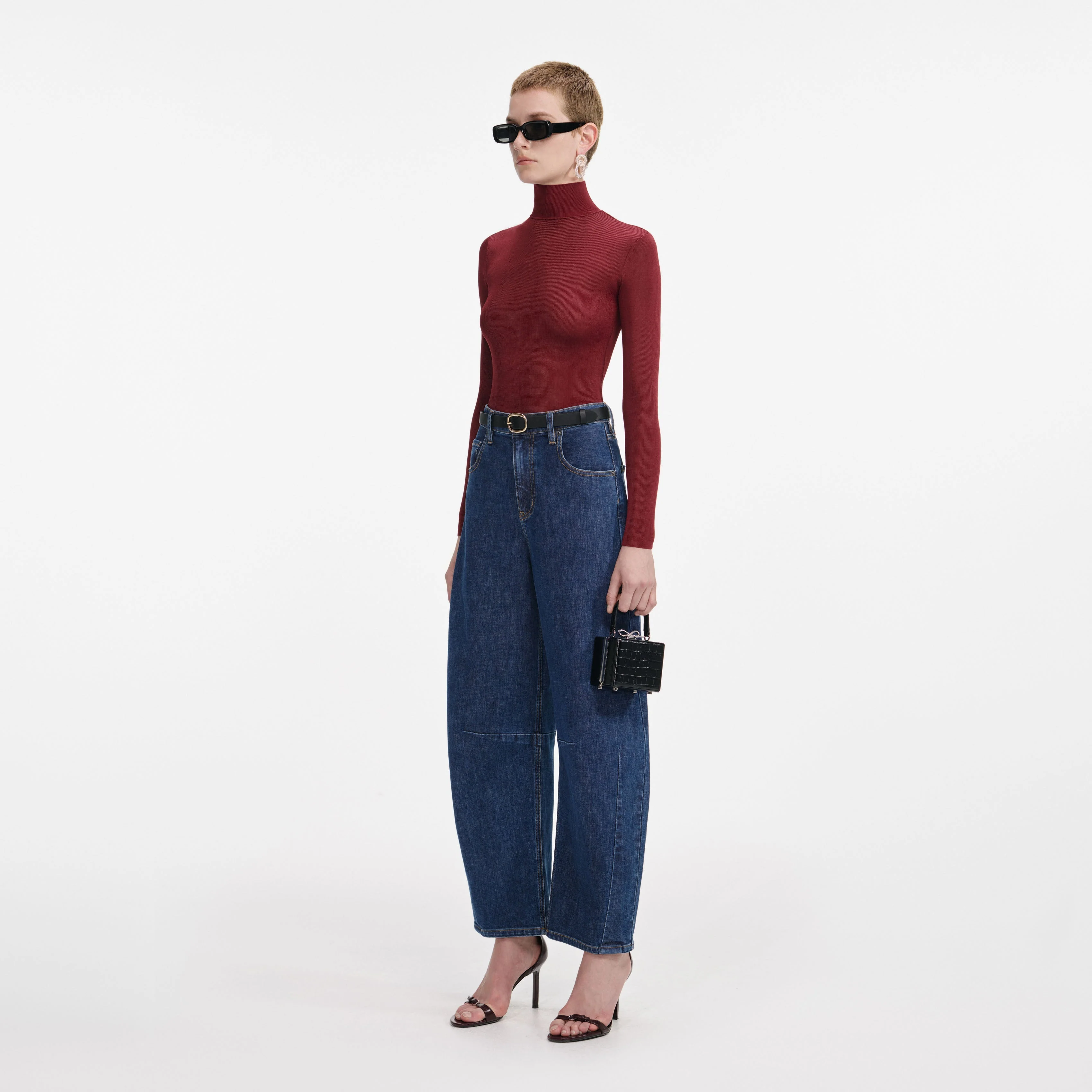 Burgundy Viscose Knit Top - Image 2