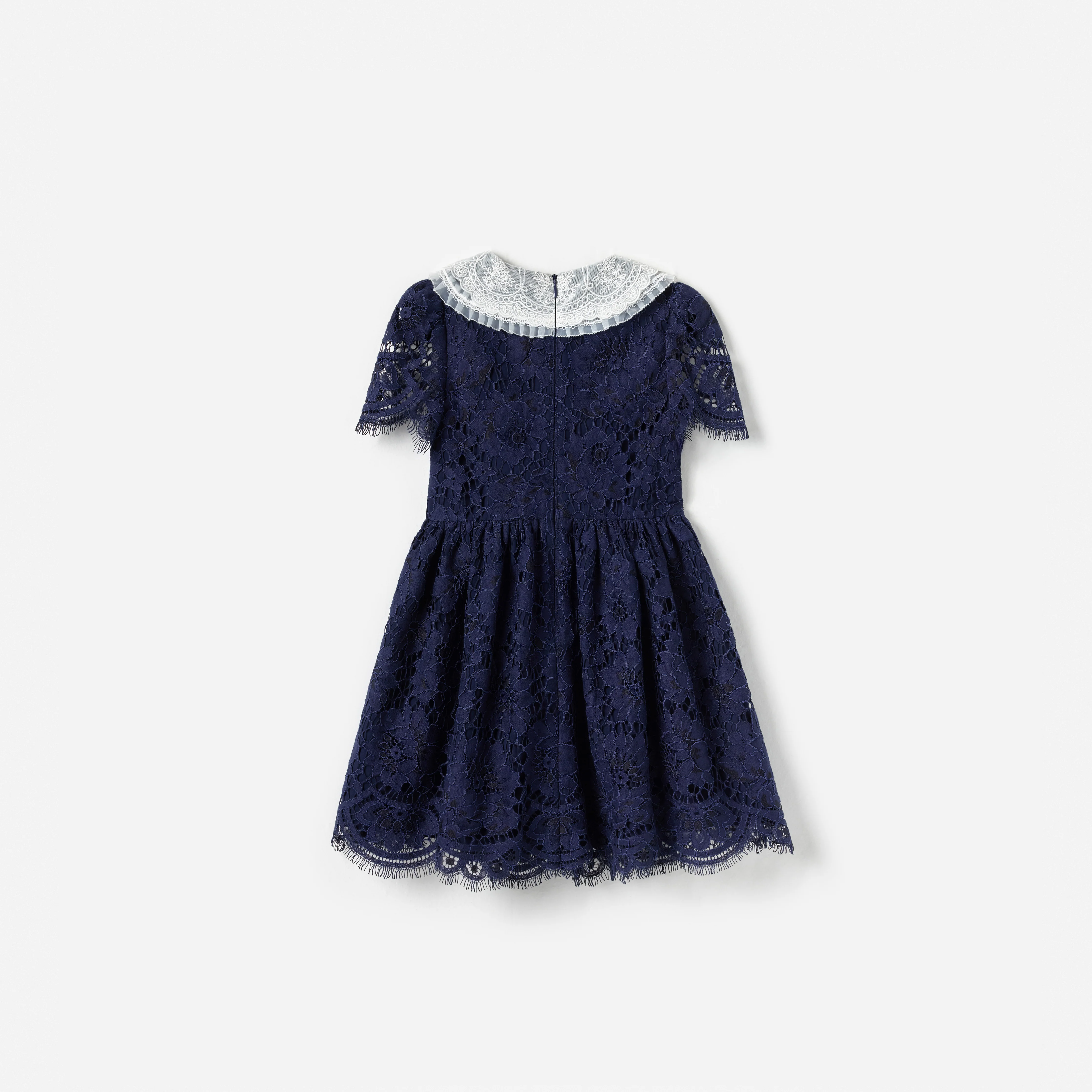 Navy Floral Lace Dress - Image 2