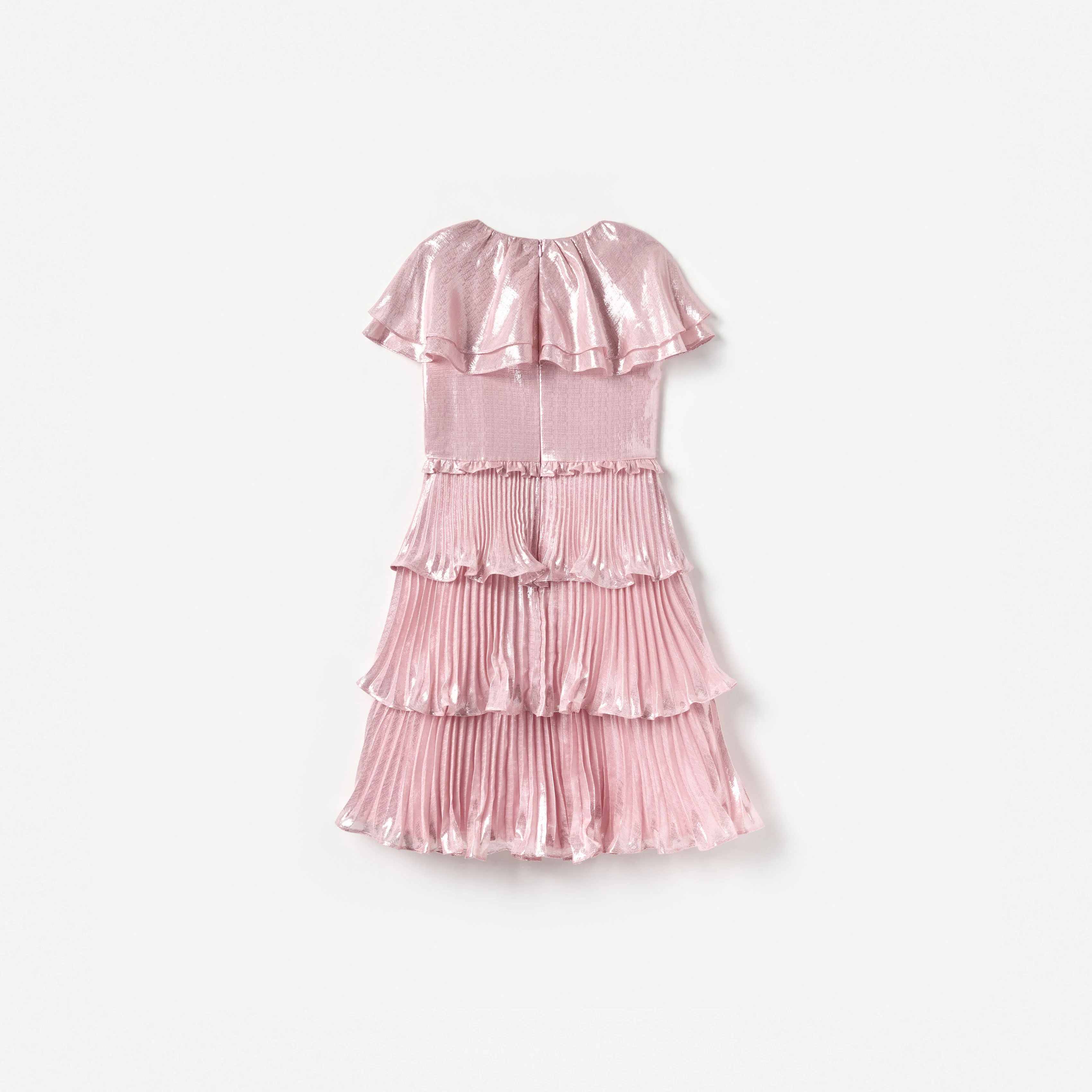 Pink Metallic Tiered Dress - Image 2
