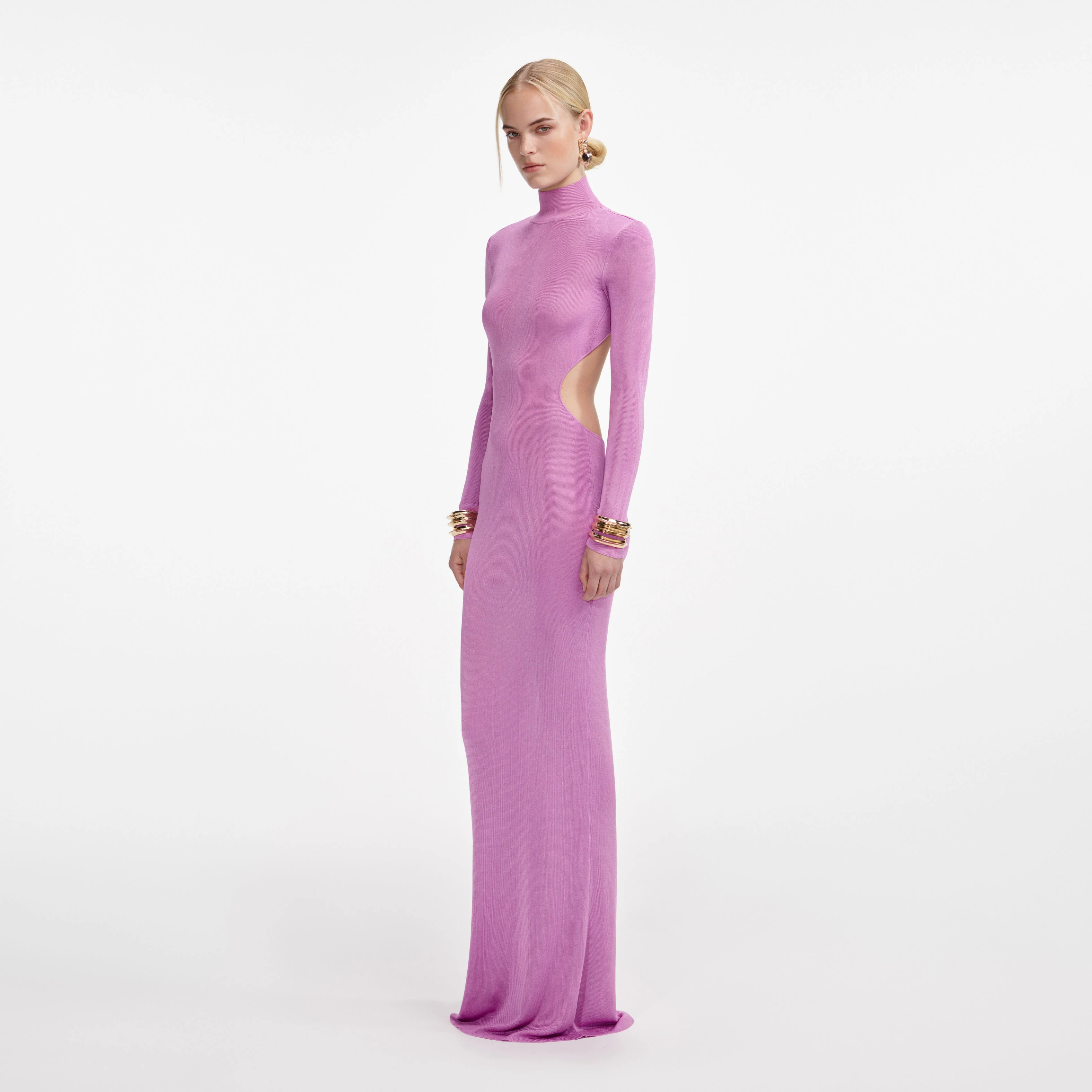 Pink Viscose Knit Maxi Dress - Image 2