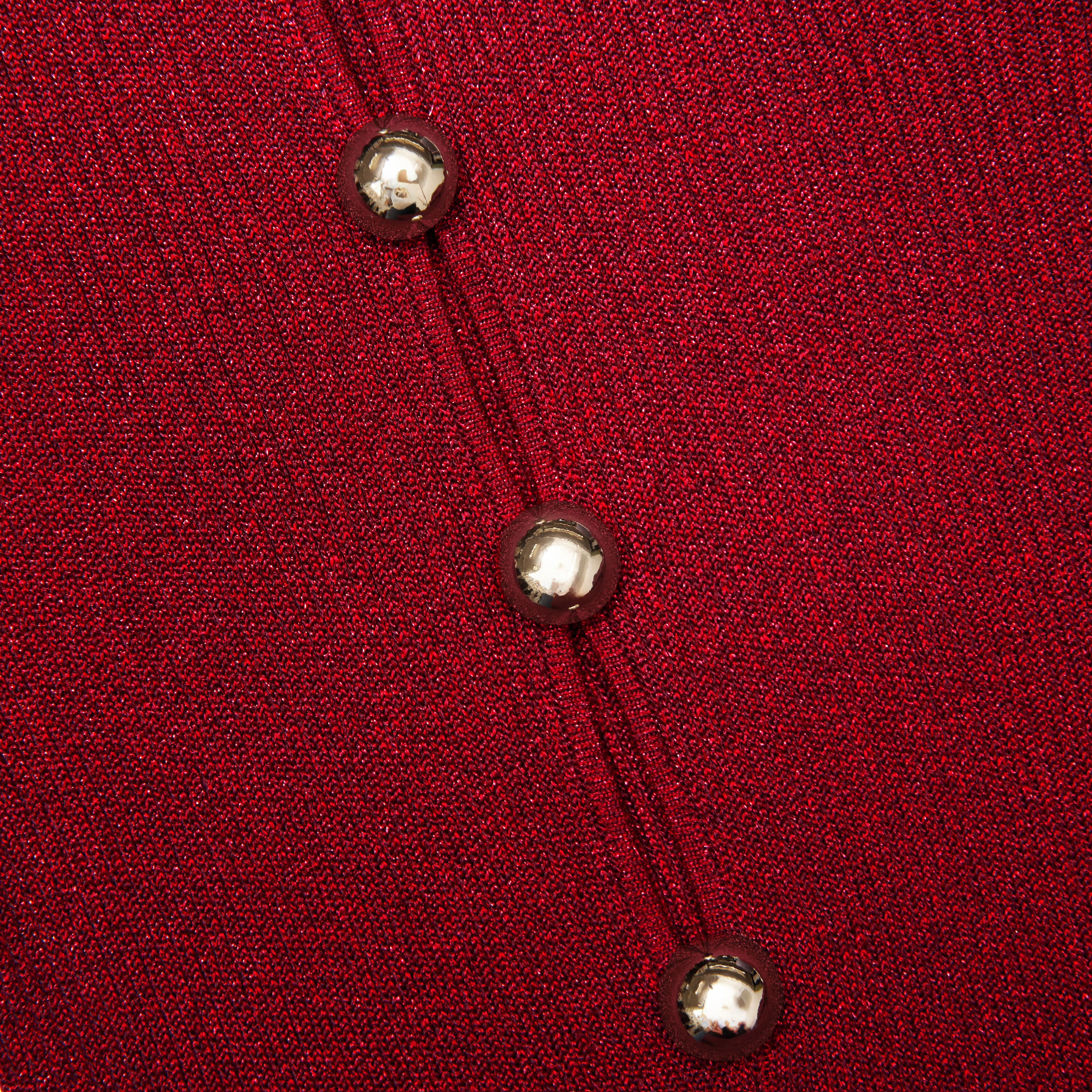 Red Lurex Knit Maxi Dress - Image 5