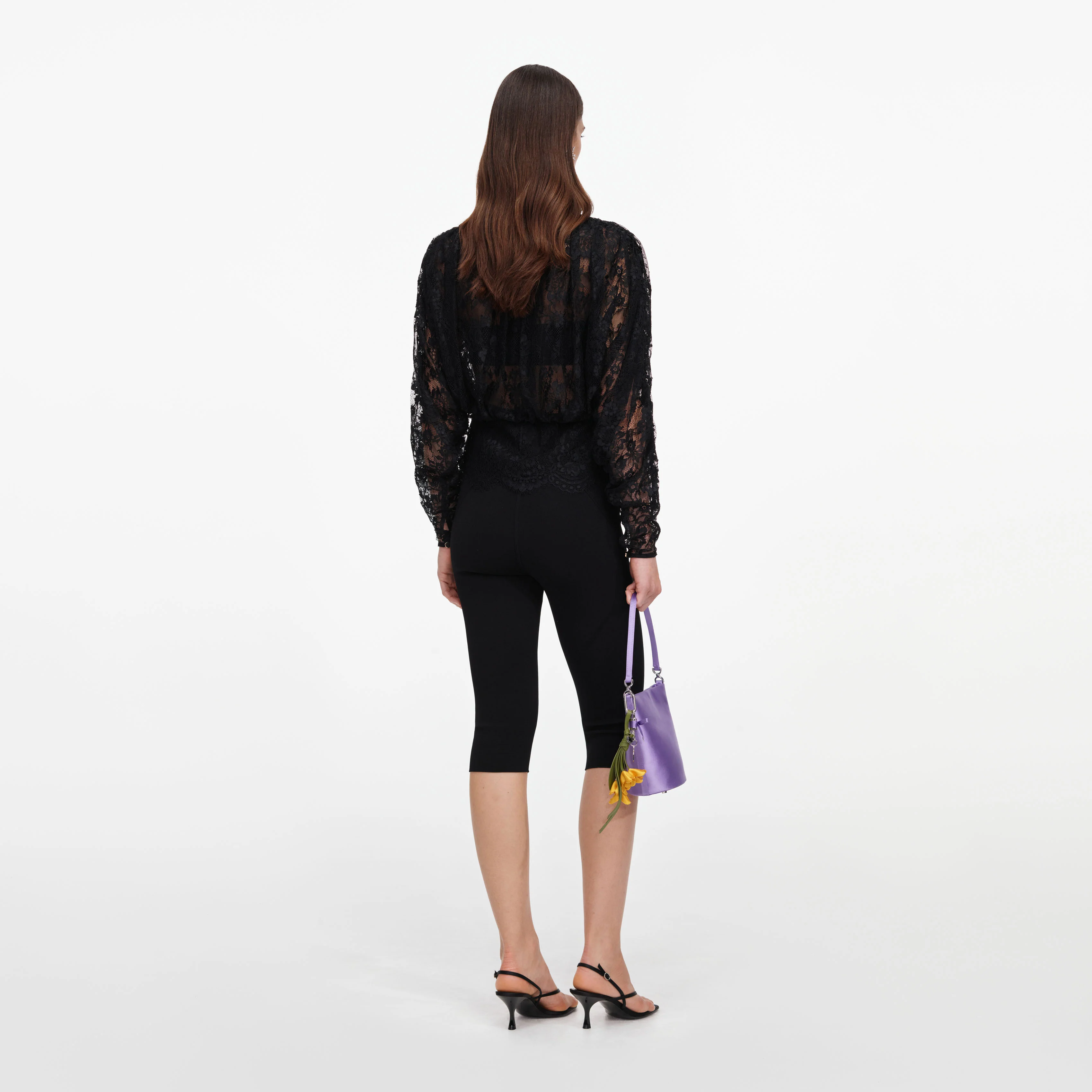Black Capri Knit Leggings - Image 3