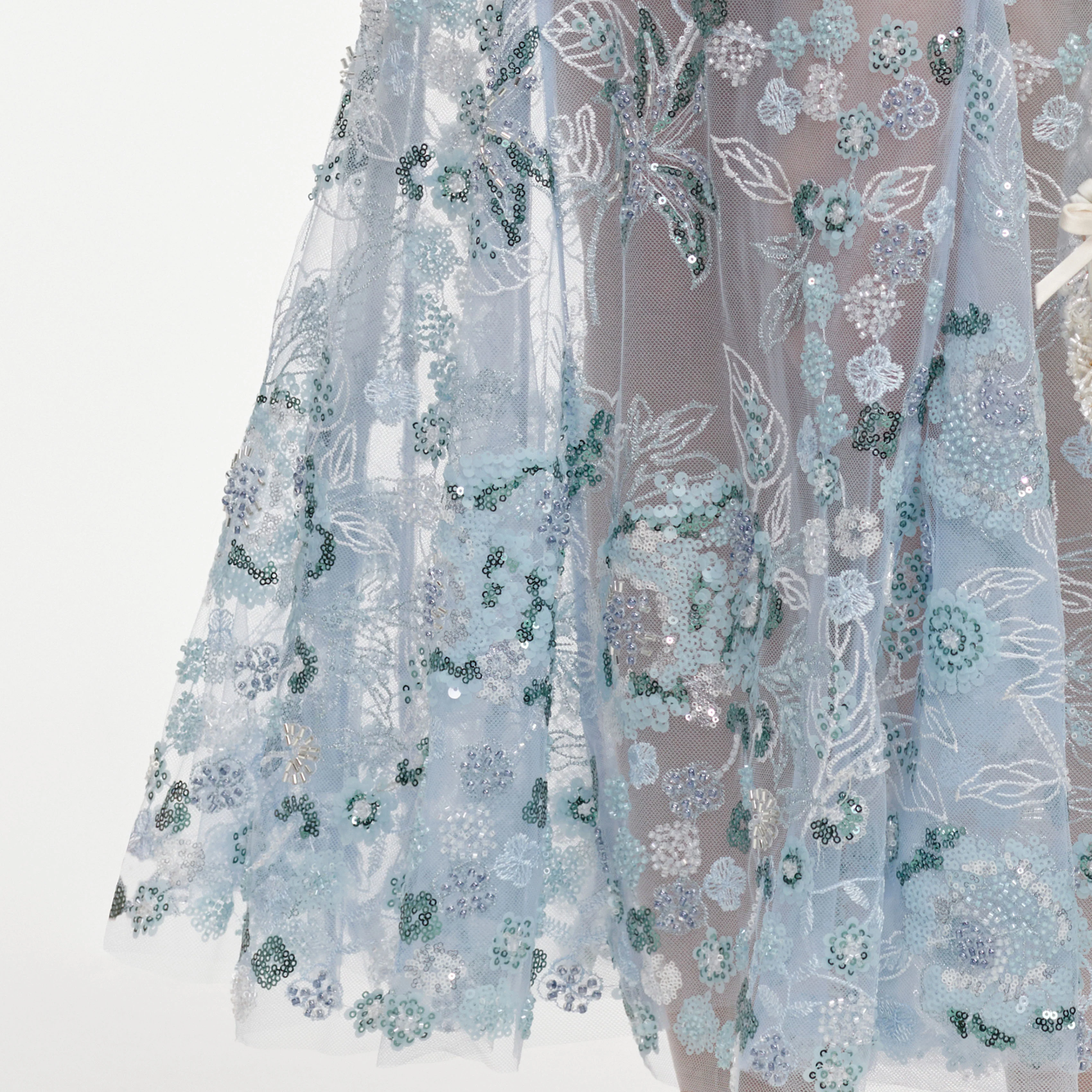 Blue Sequin Embellished Midi Dress - Image 5