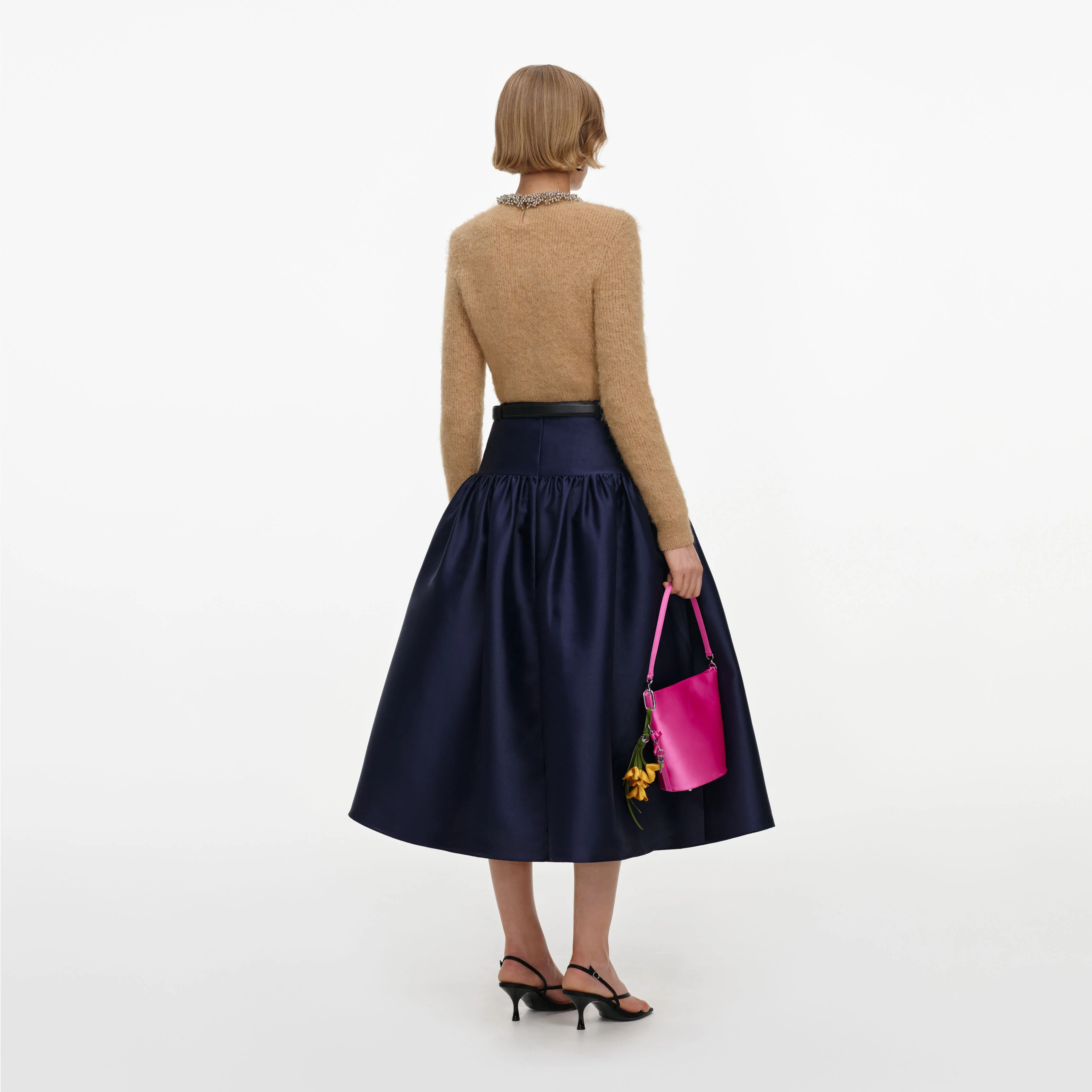 Brown Beaded Trim Knit Jumper - Image 3