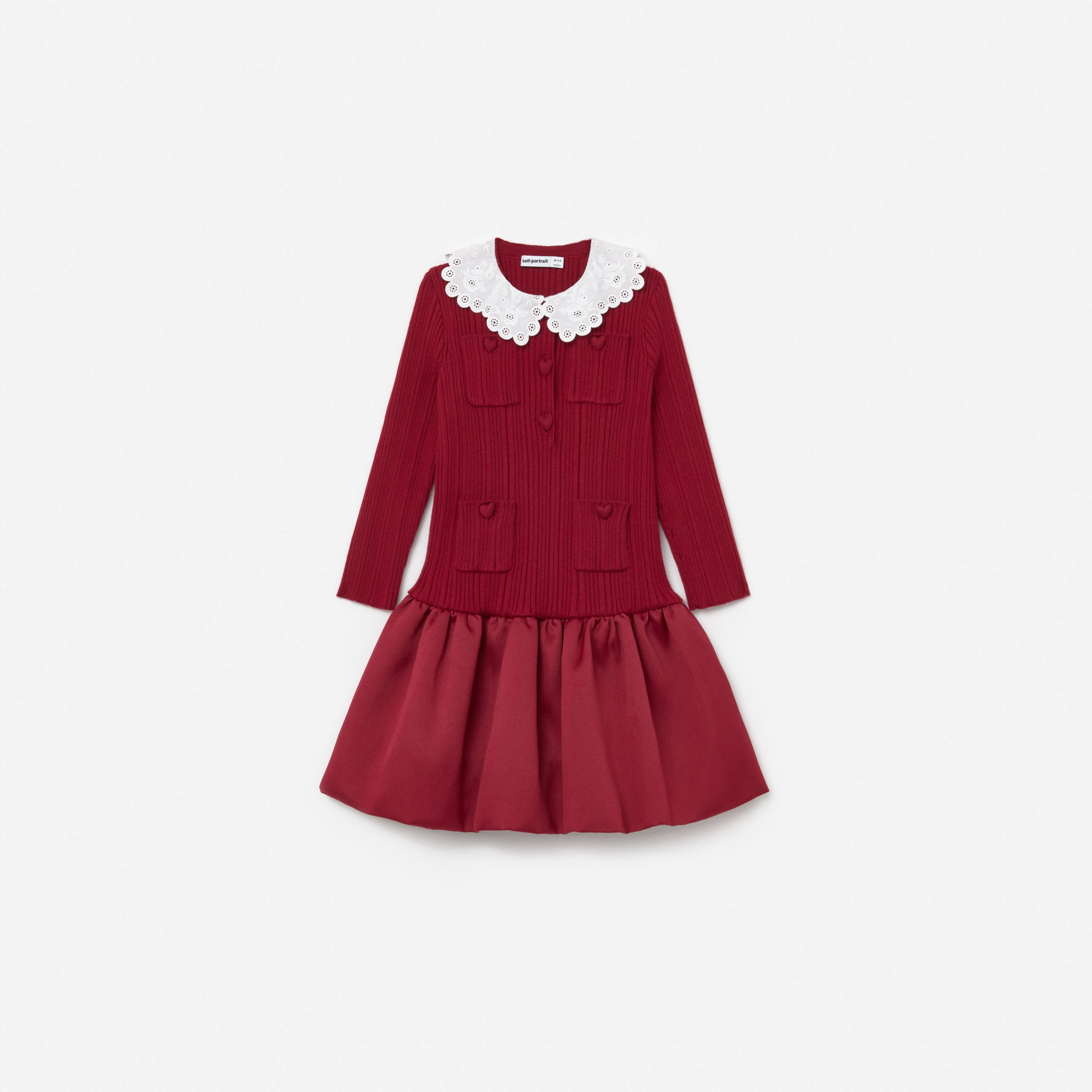 Burgundy Knit Taffeta Dress