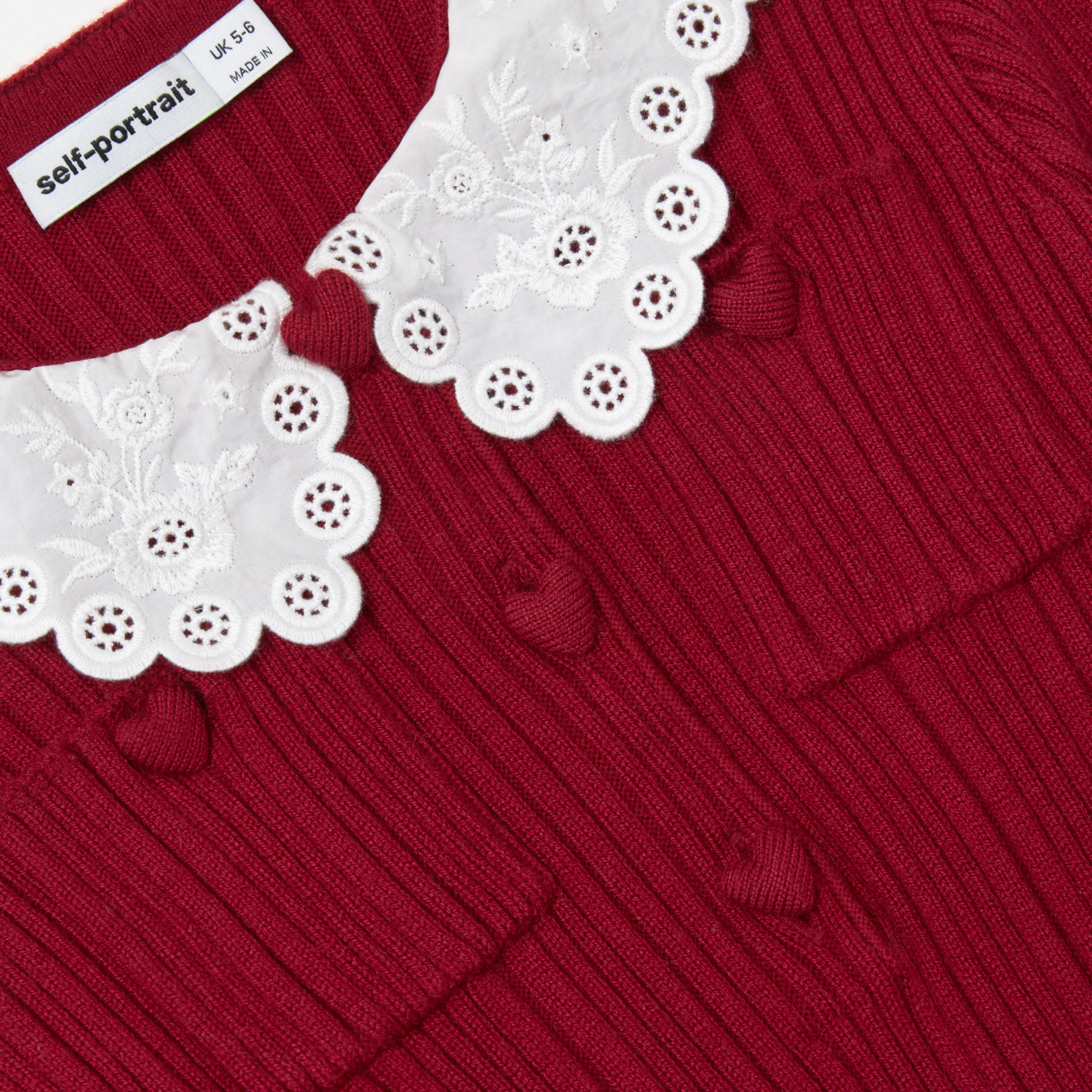 Burgundy Knit Taffeta Dress - Image 3
