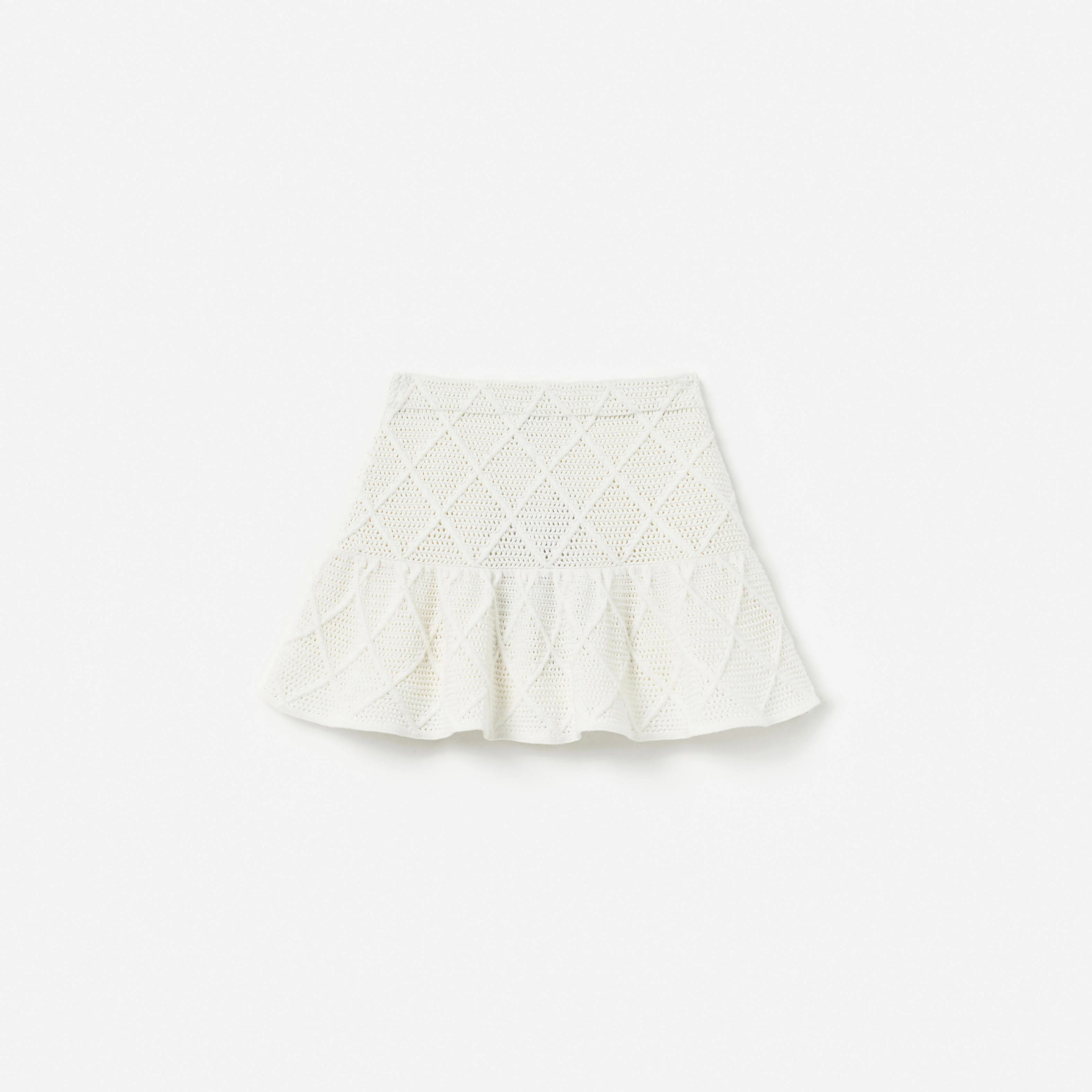 Cream Diamond Knit Skirt - Image 2