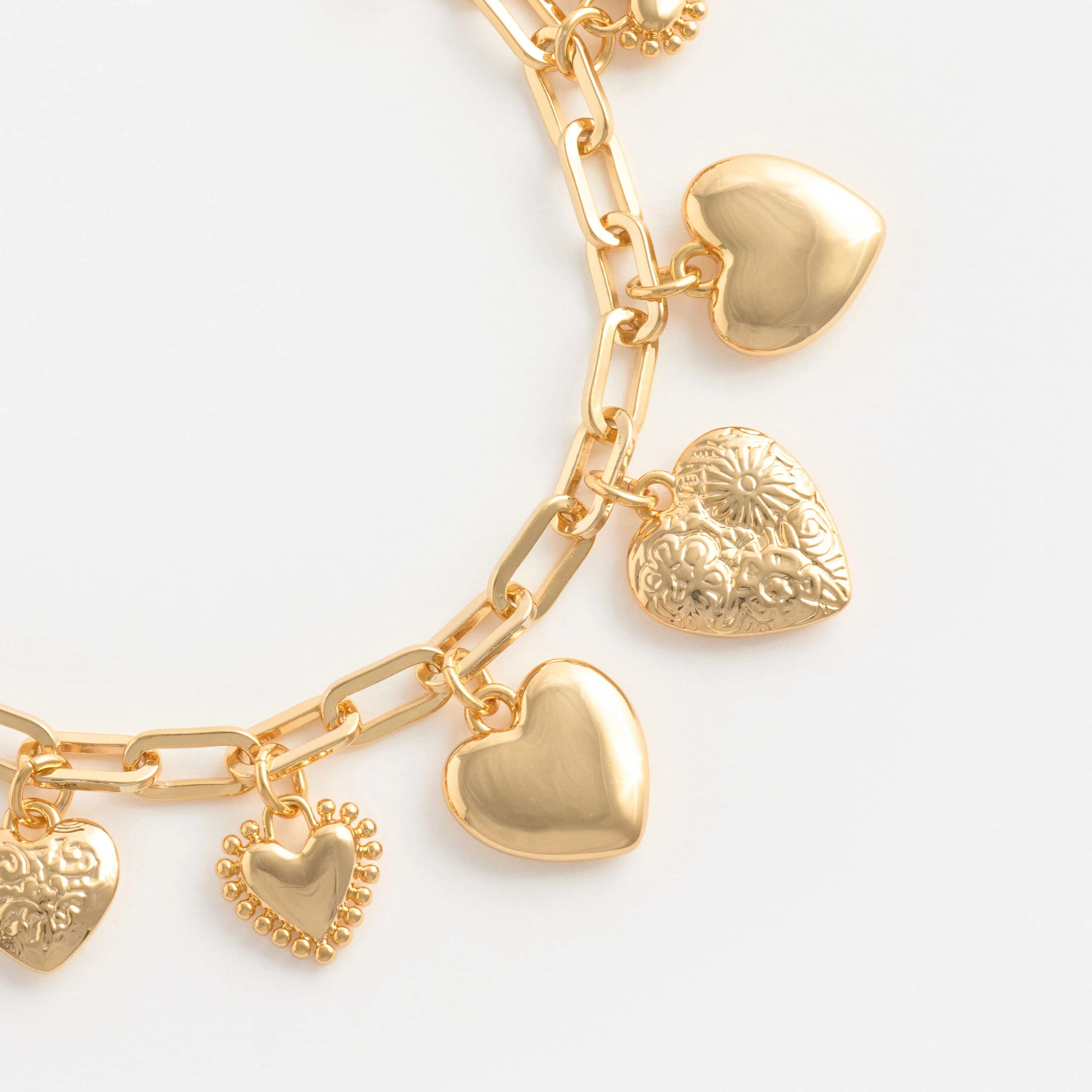 Gold Heart Charm Bracelet - Image 2