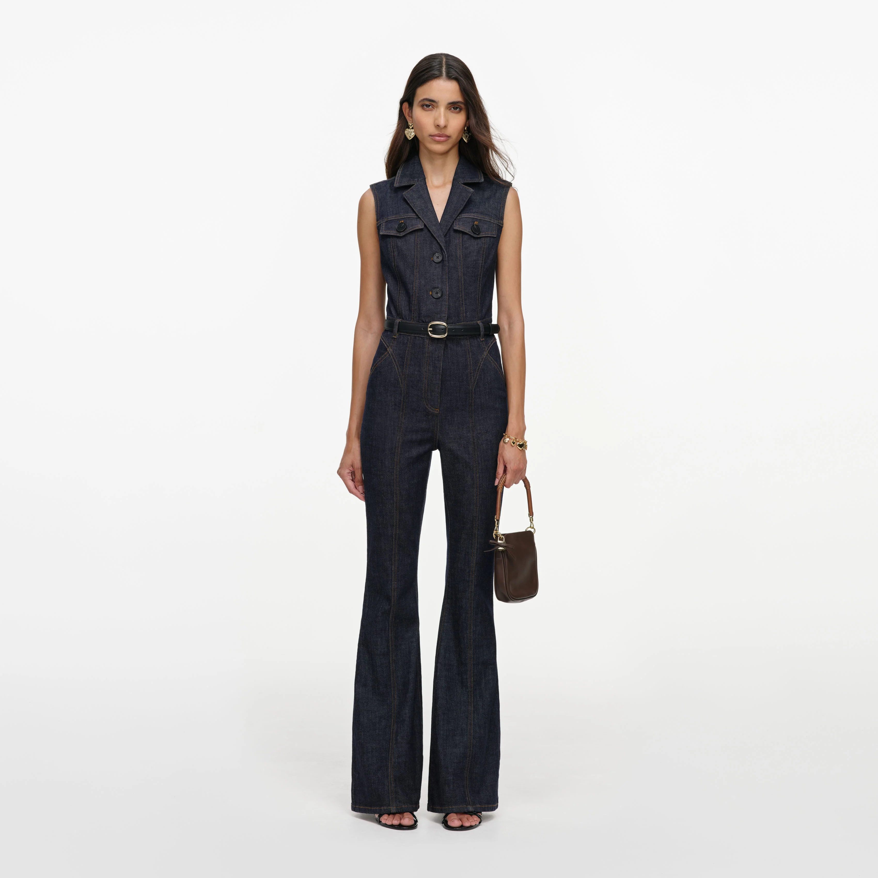 Indigo Belted Denim Jumpsuit