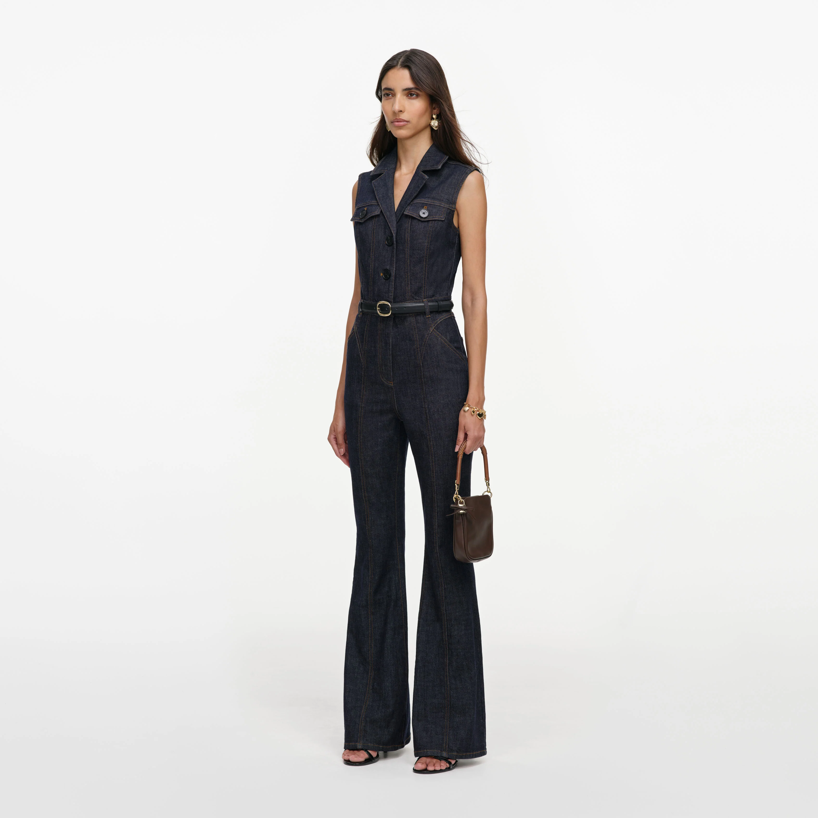 Indigo Belted Denim Jumpsuit - Image 2