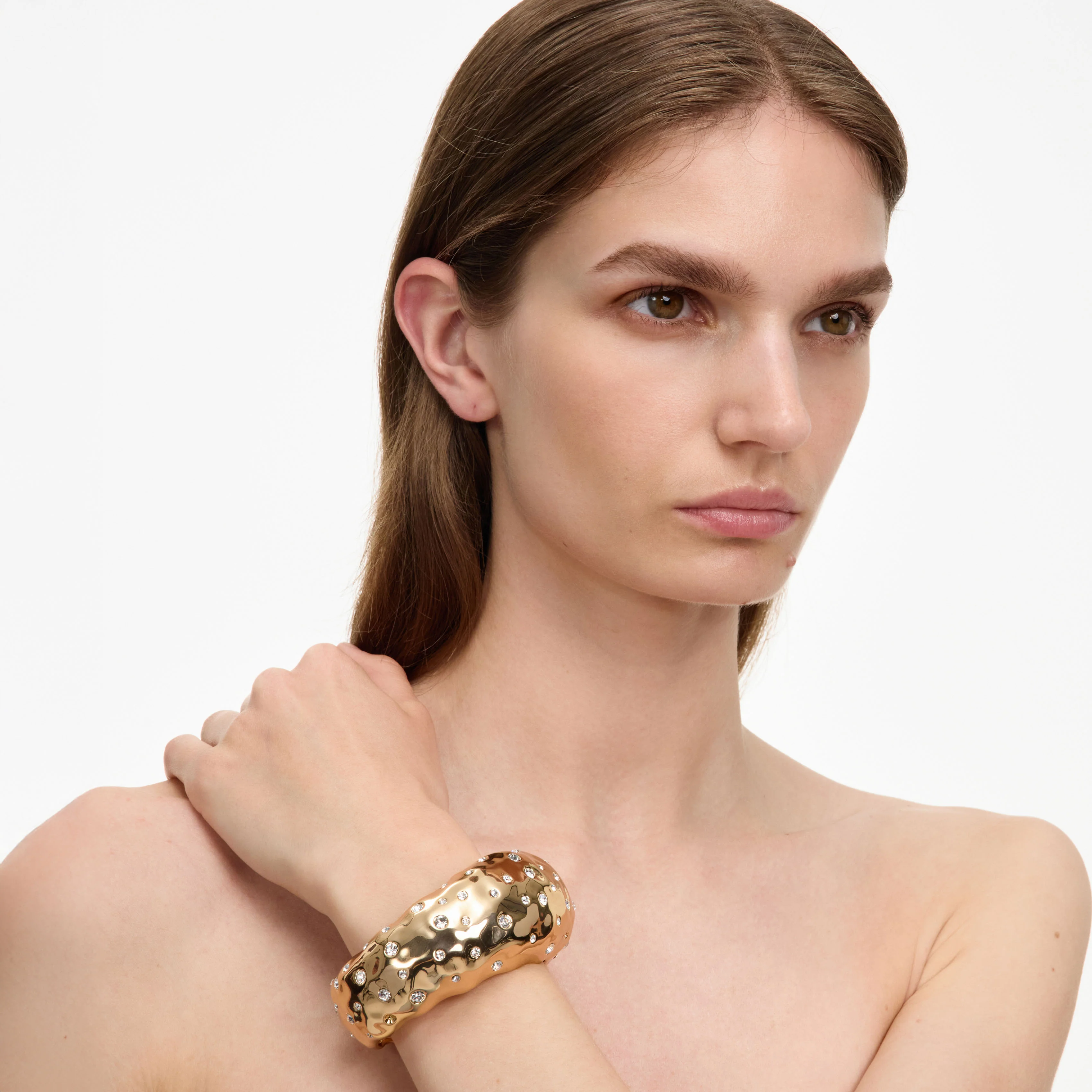 Mottled Gold Crystal Bangle - Image 2