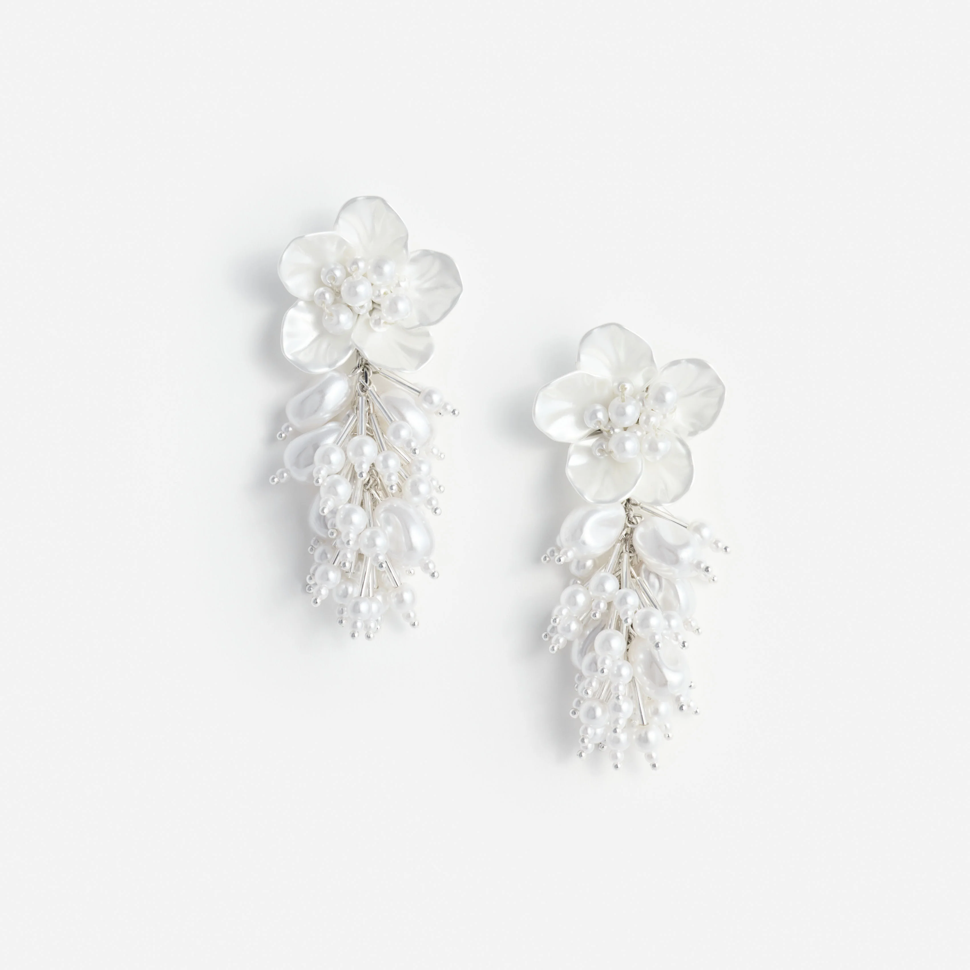 Pearl Flower Beaded Cluster Earring