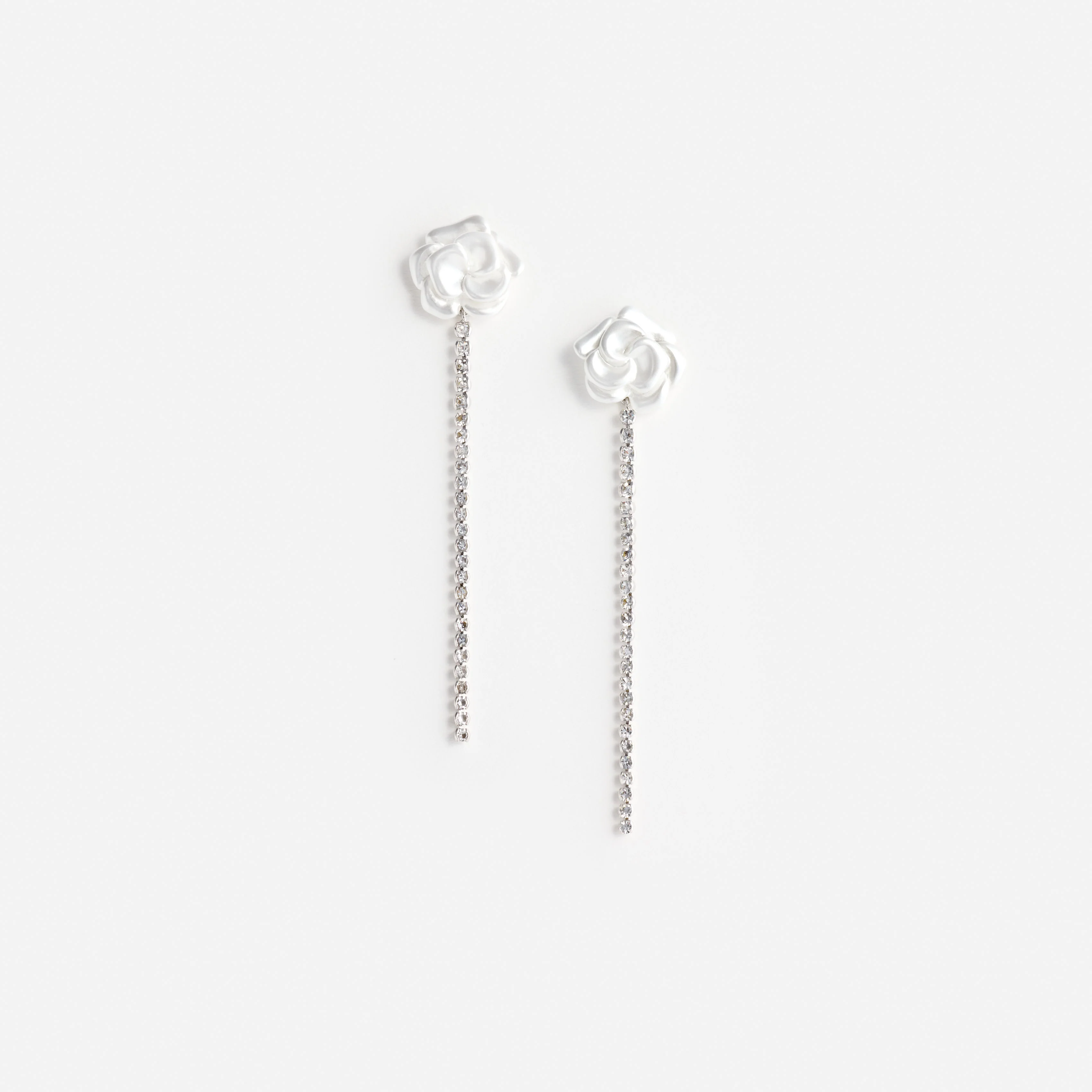 Pearl Flower Crystal Droplet Earring