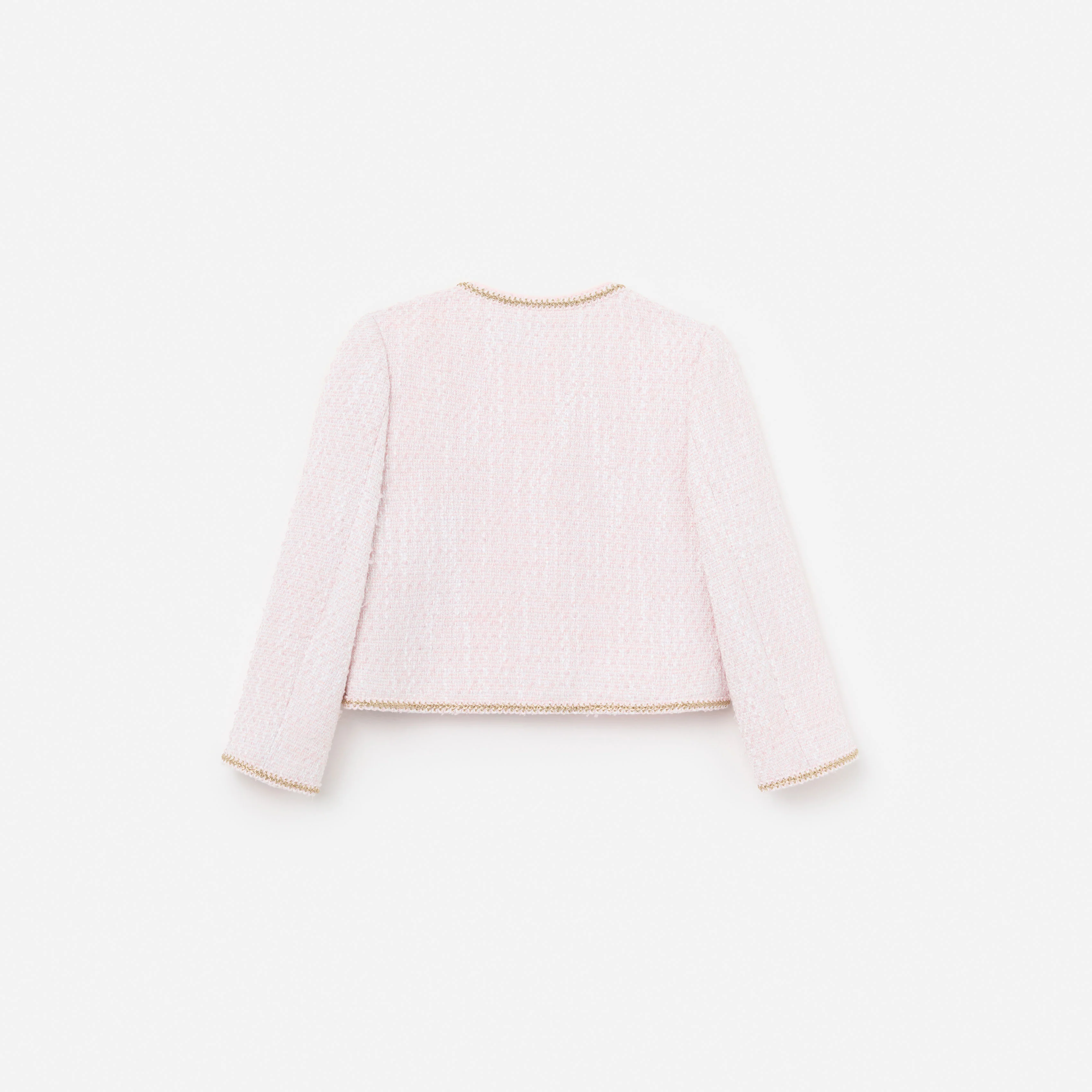 Pink Boucle Braided Trim Jacket - Image 2