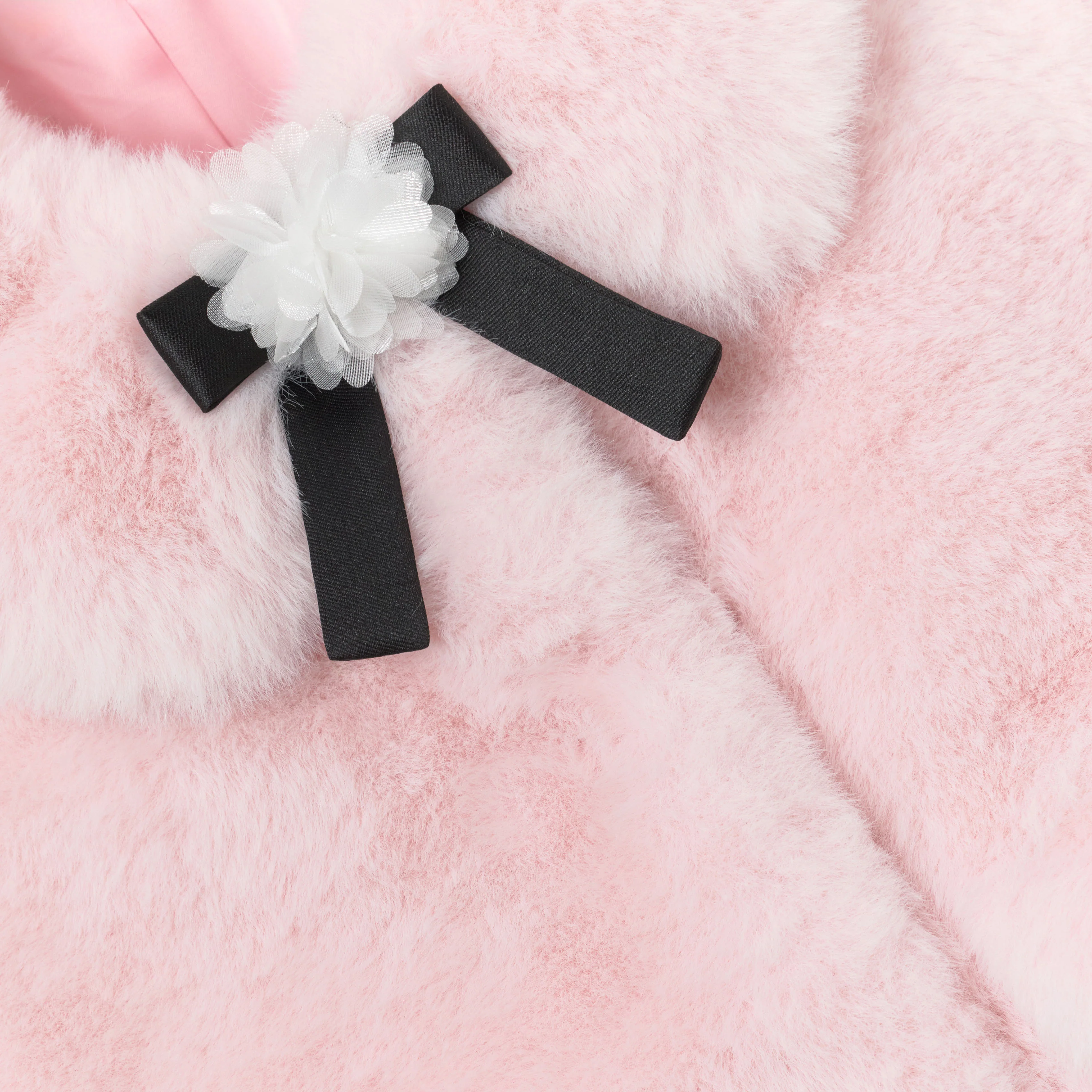 Pink Faux Fur Bow Jacket - Image 3