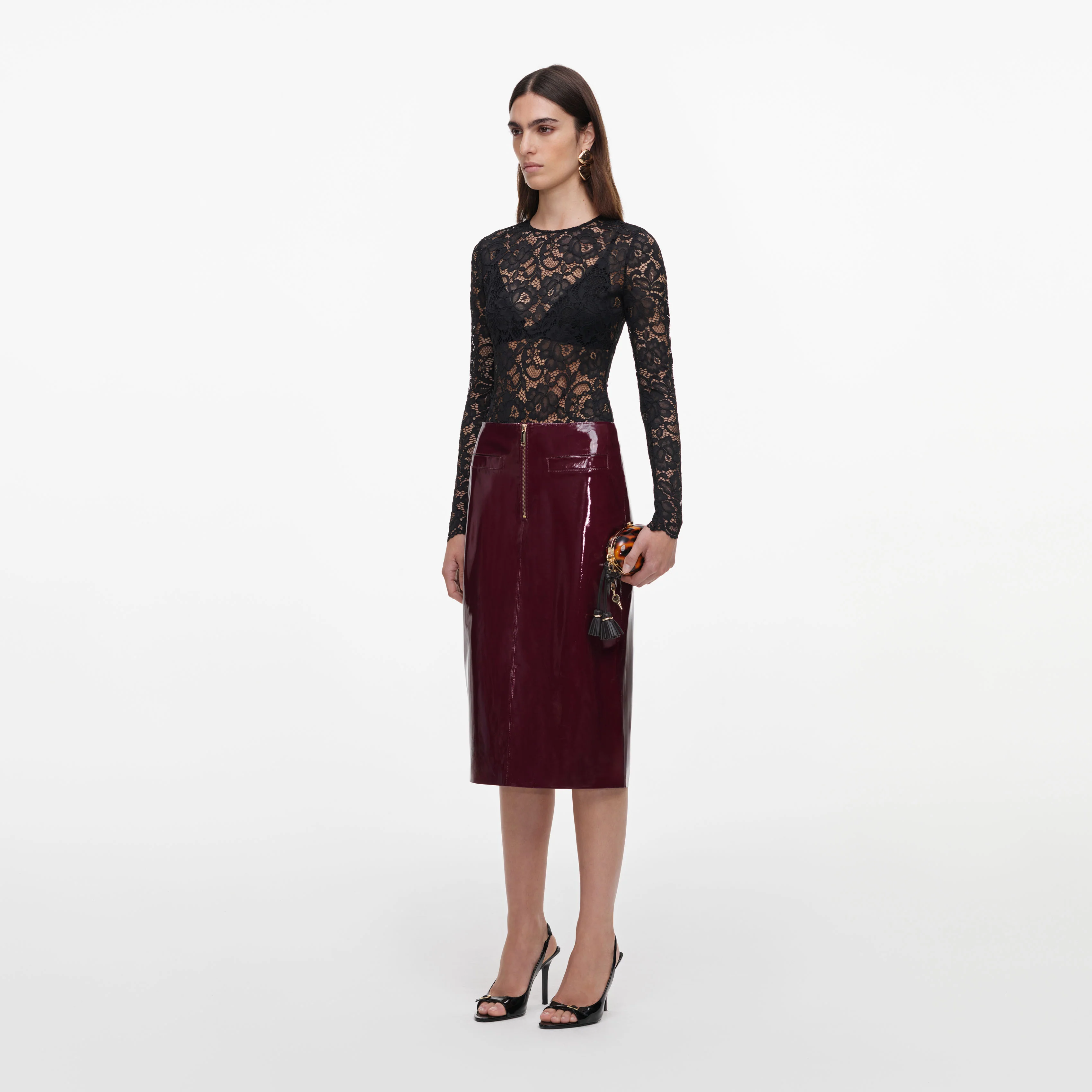 Purple Faux Leather Skirt - Image 2