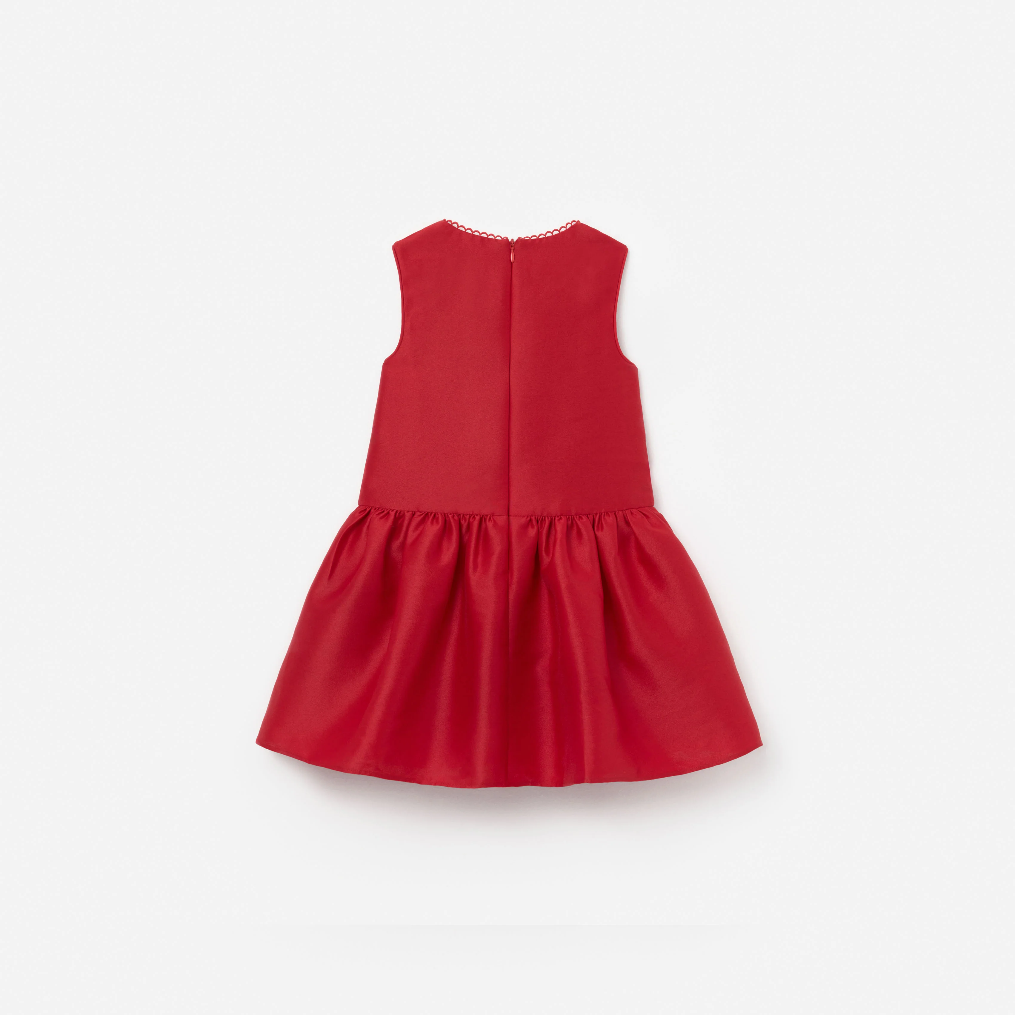 Red Taffeta Lace Dress - Image 2