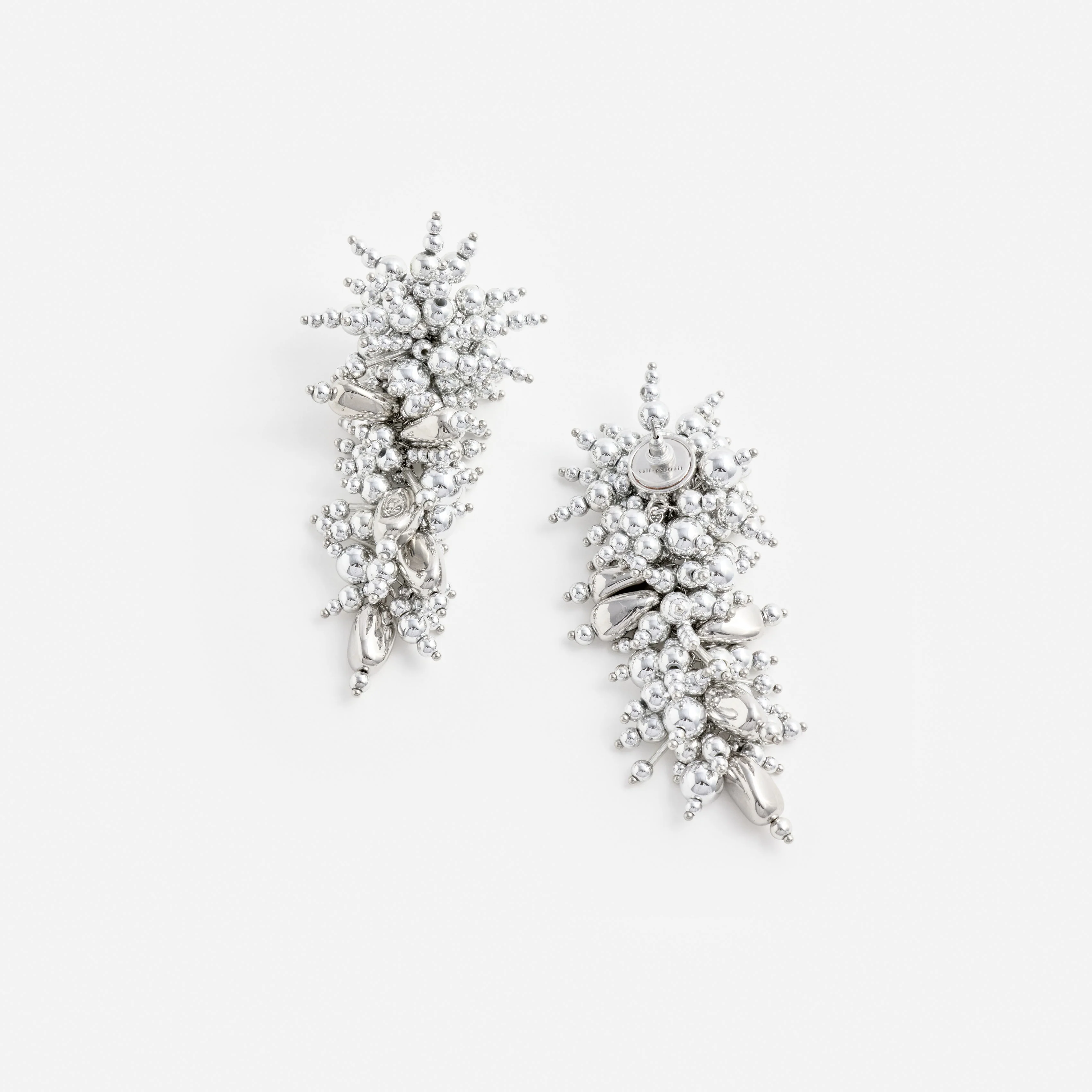 Silver Beaded Dangle Earring - Image 3