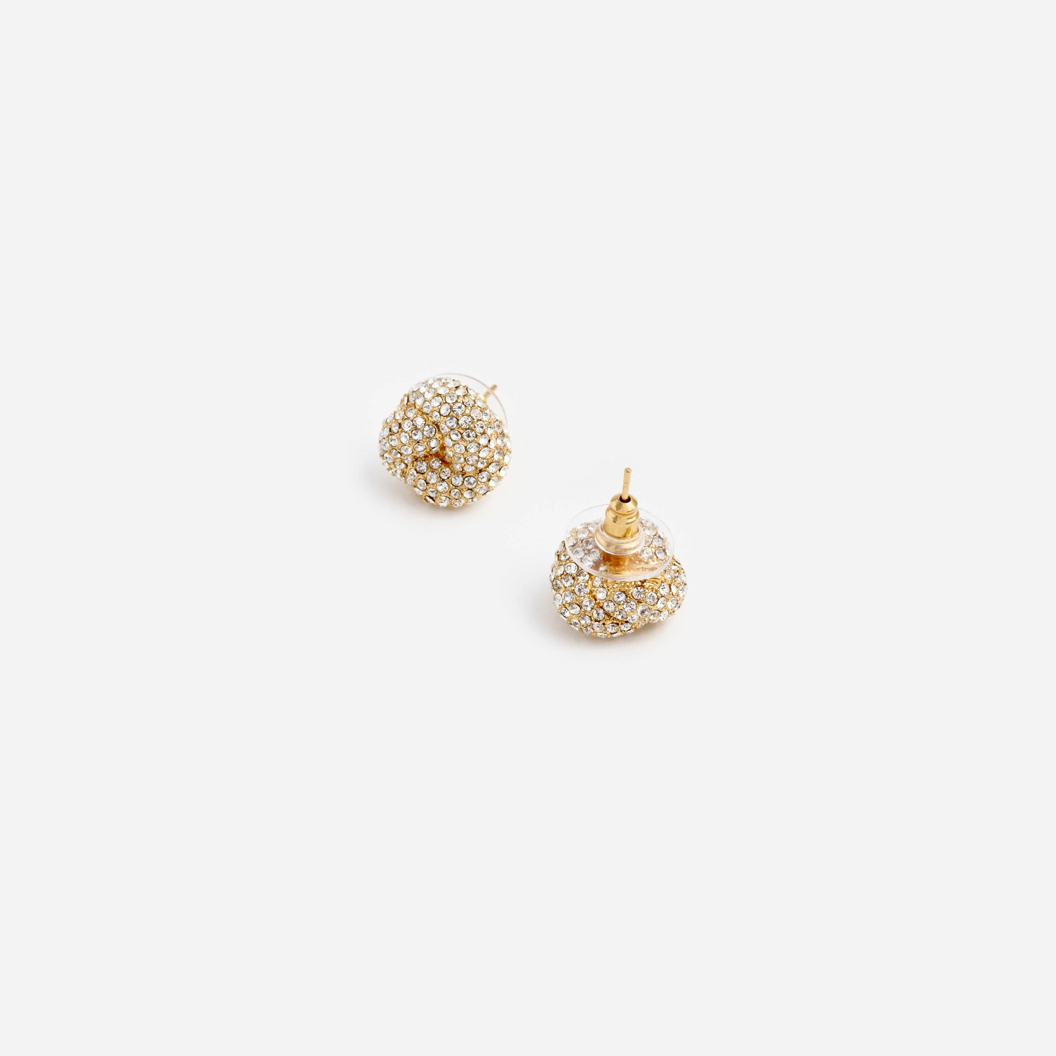 Small Gold Crystal Knot Earring - Image 3