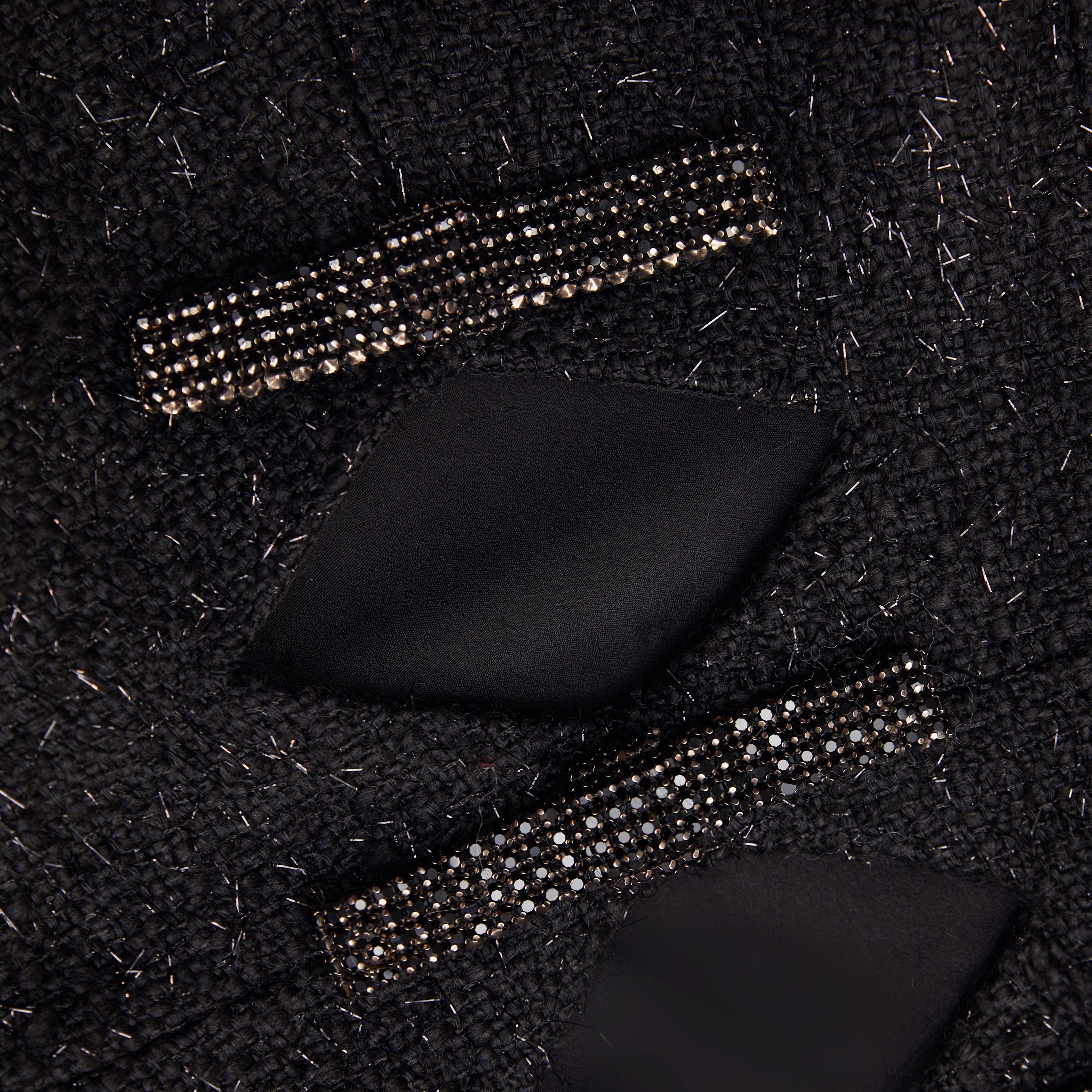 Black Boucle Bow Mini Dress - Image 5