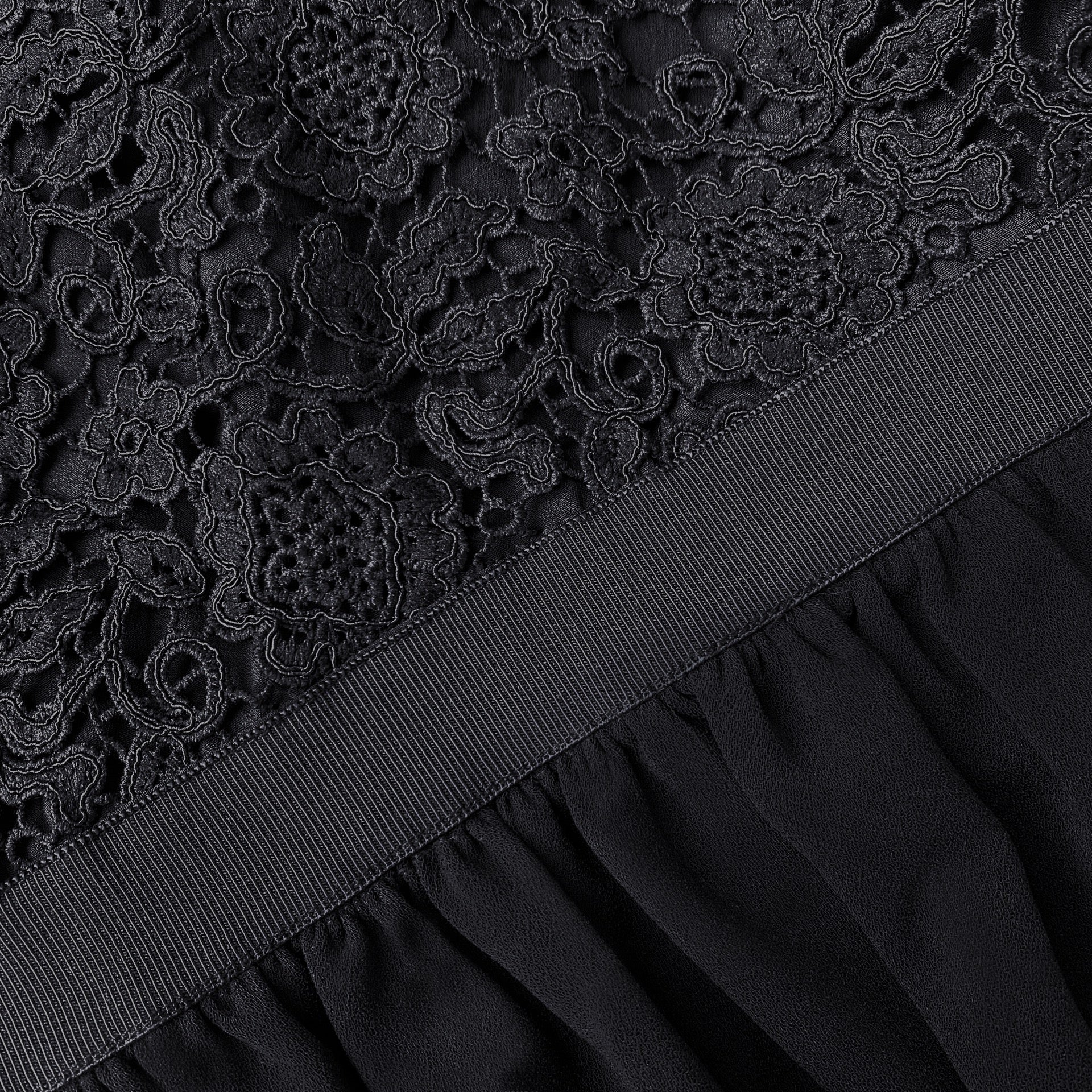 Black Guipure Mini Dress - Image 6