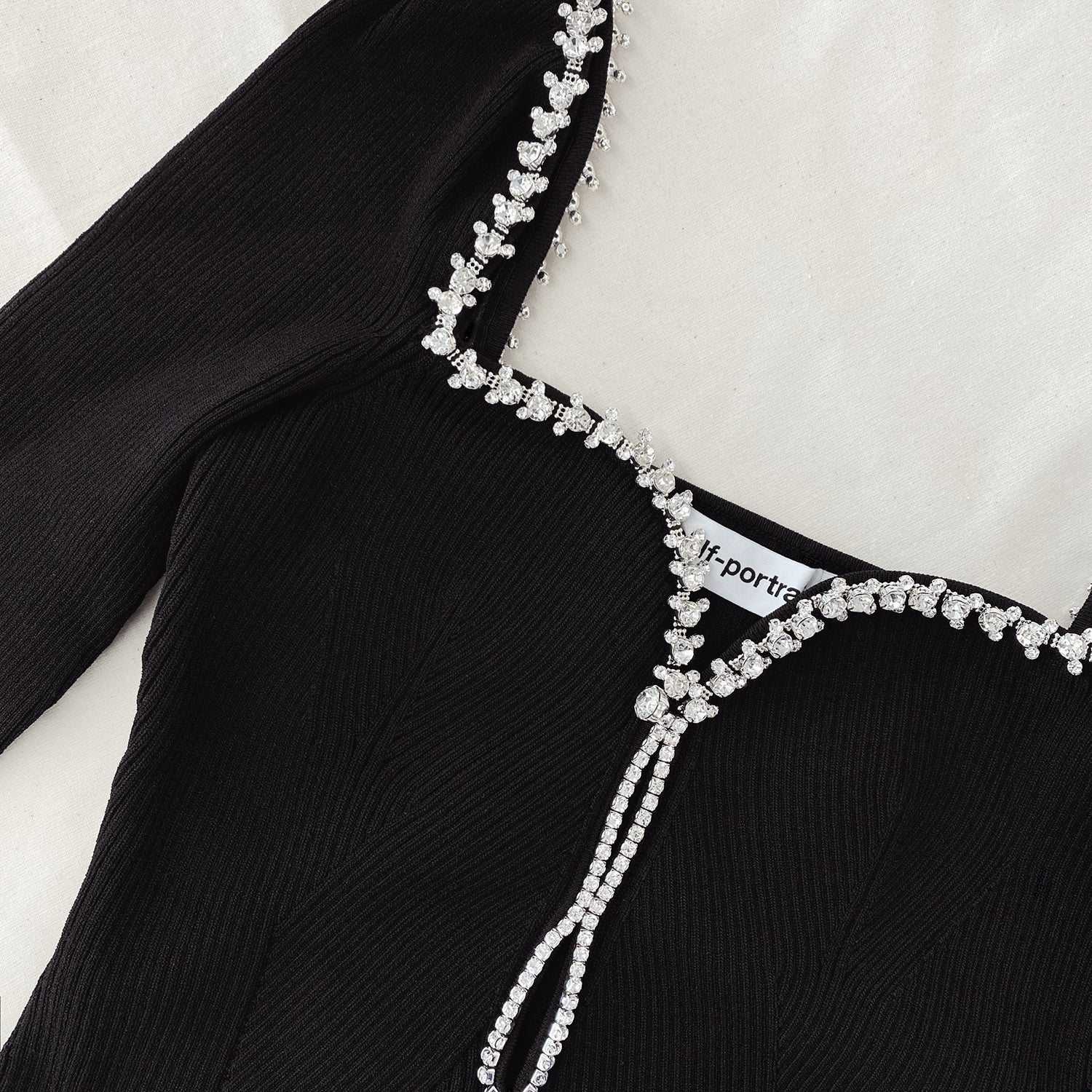 Black Knit Diamante Top - Image 4