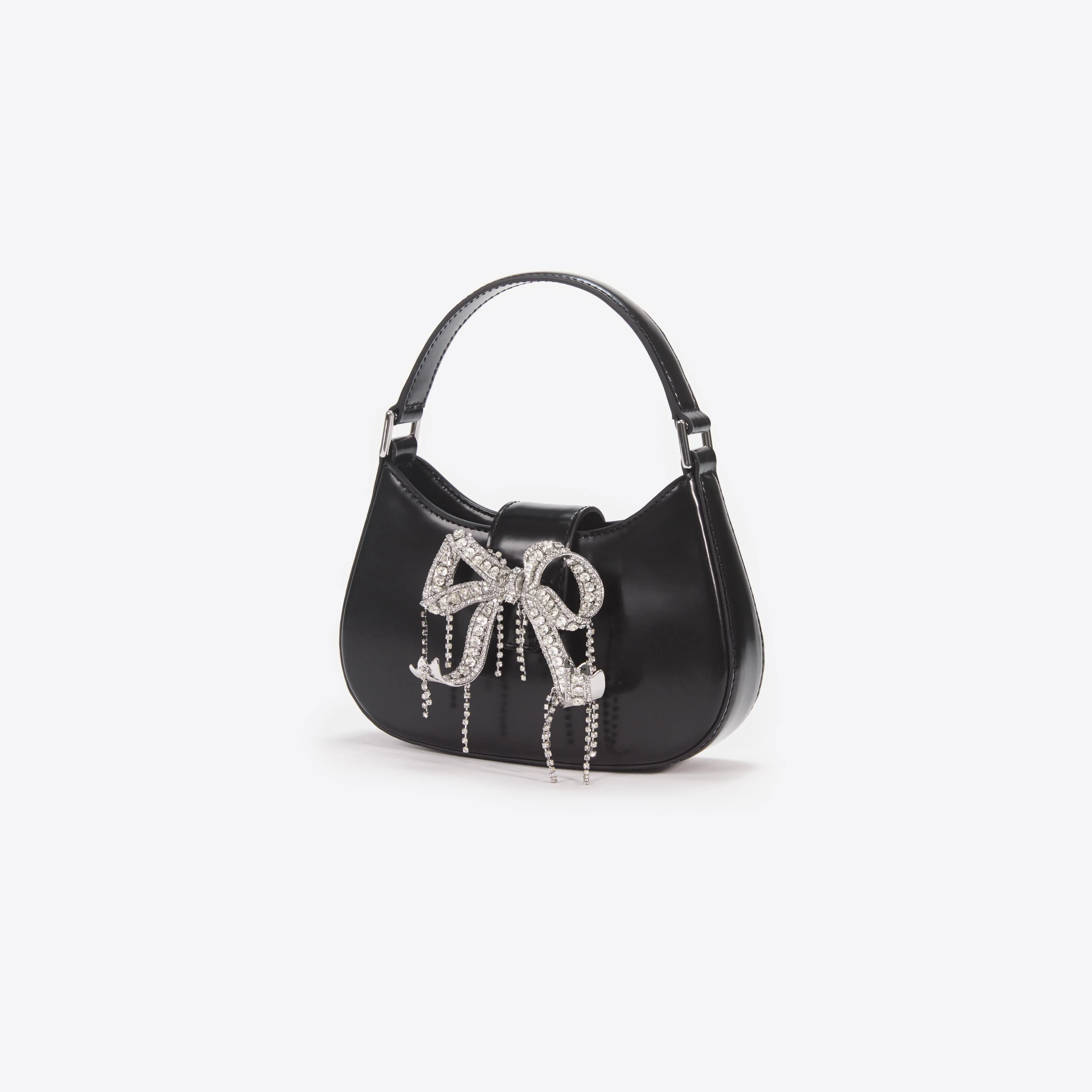 Black Leather Crescent Bag - Image 3