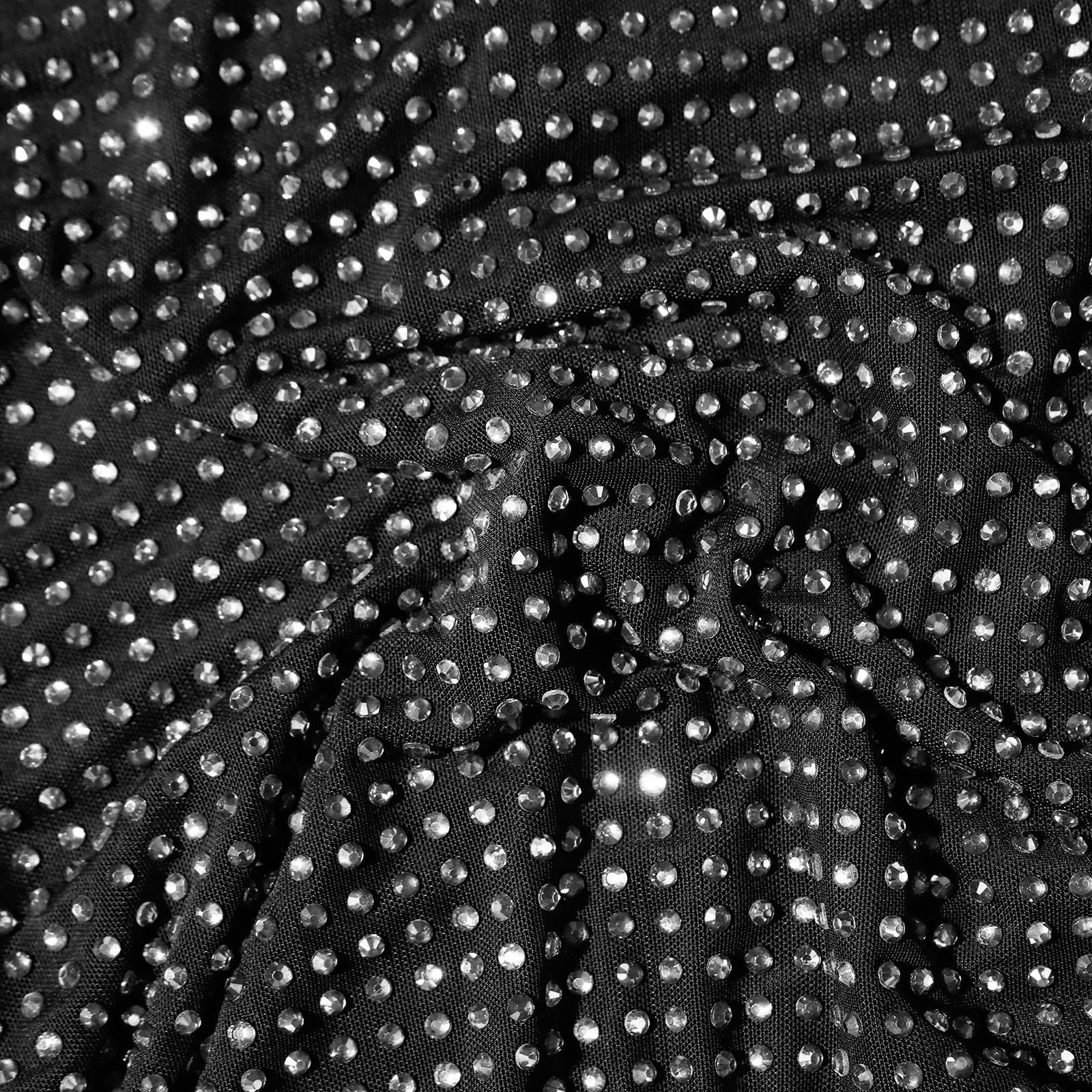 Black Rhinestone Mesh Shirt - Image 4