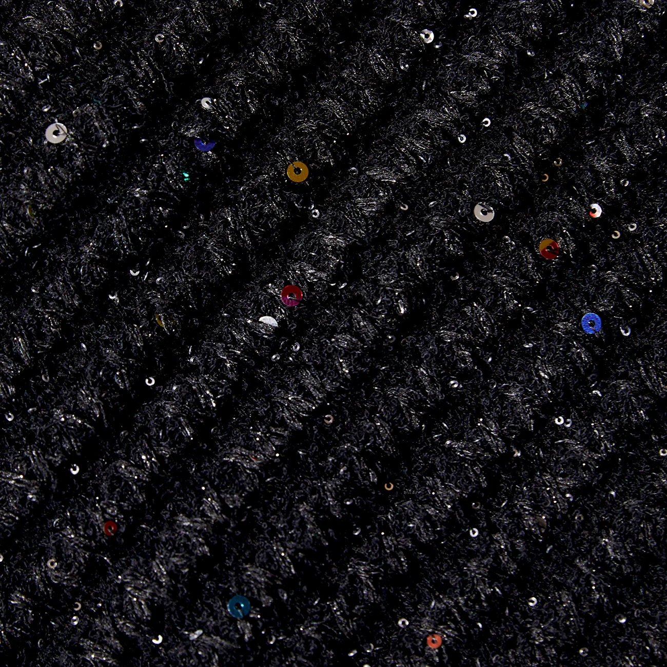 Black Sequin Knit Bandeau Top - Image 5