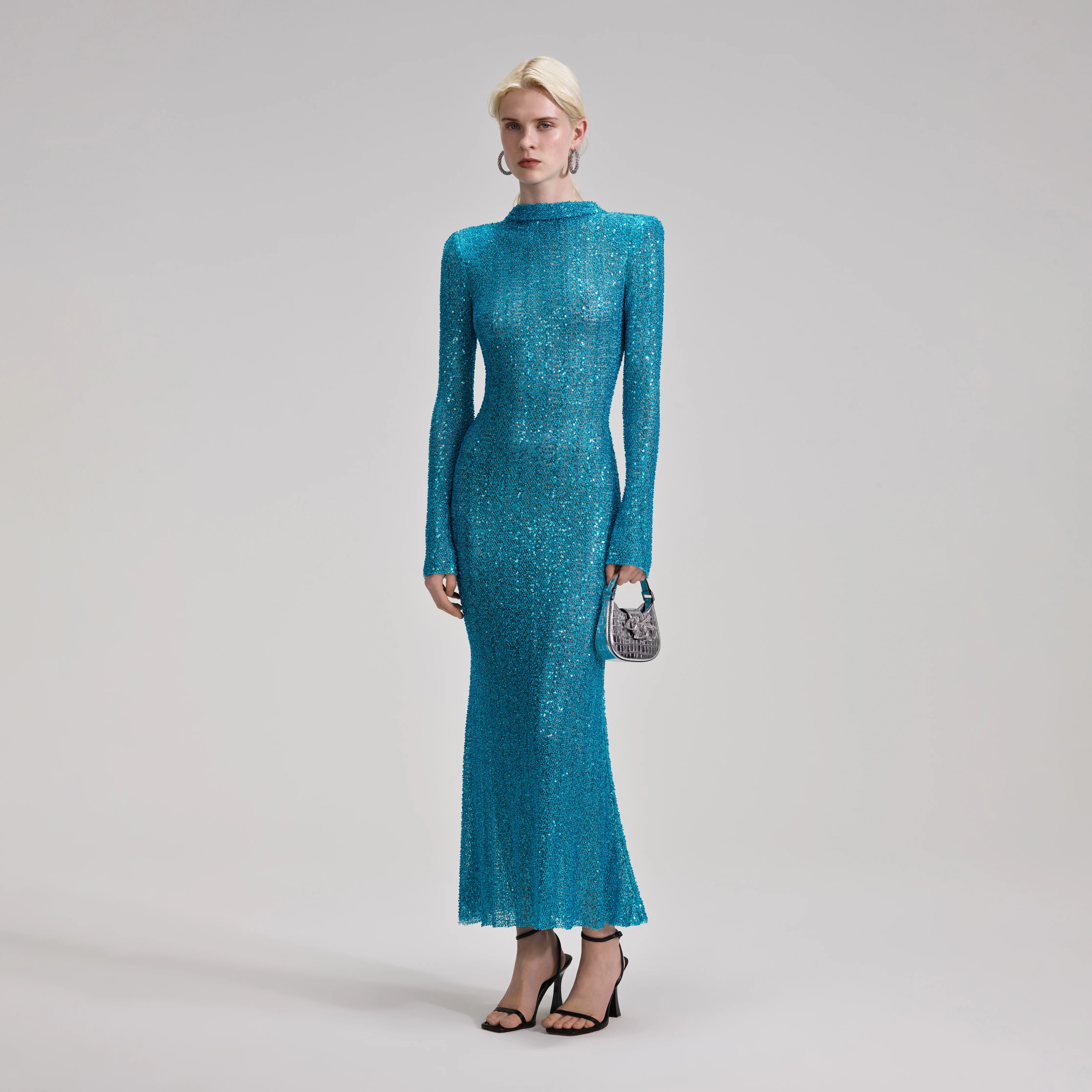 Blue Beaded Maxi Dress - Image 2