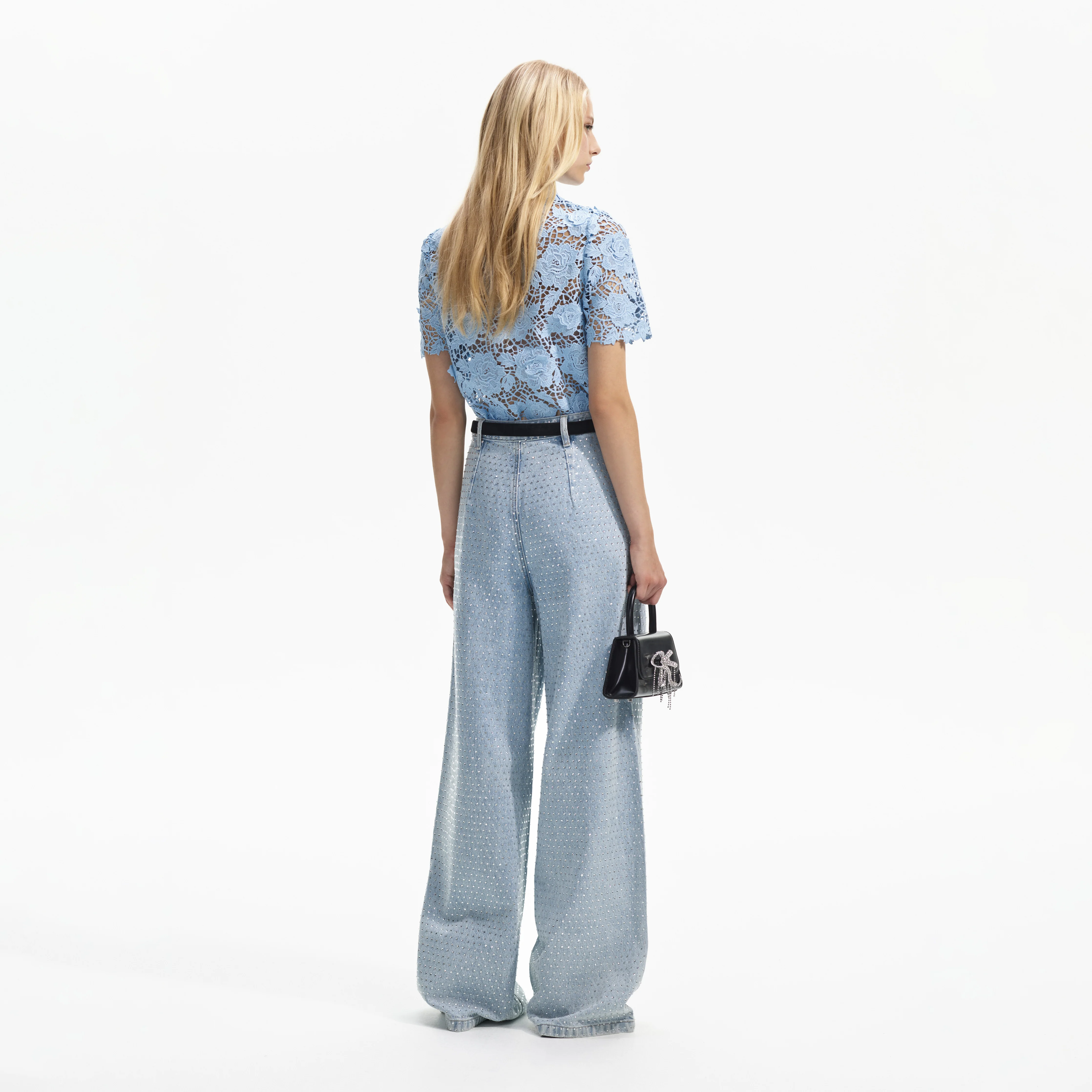 Blue Lace Collar Top - Image 3